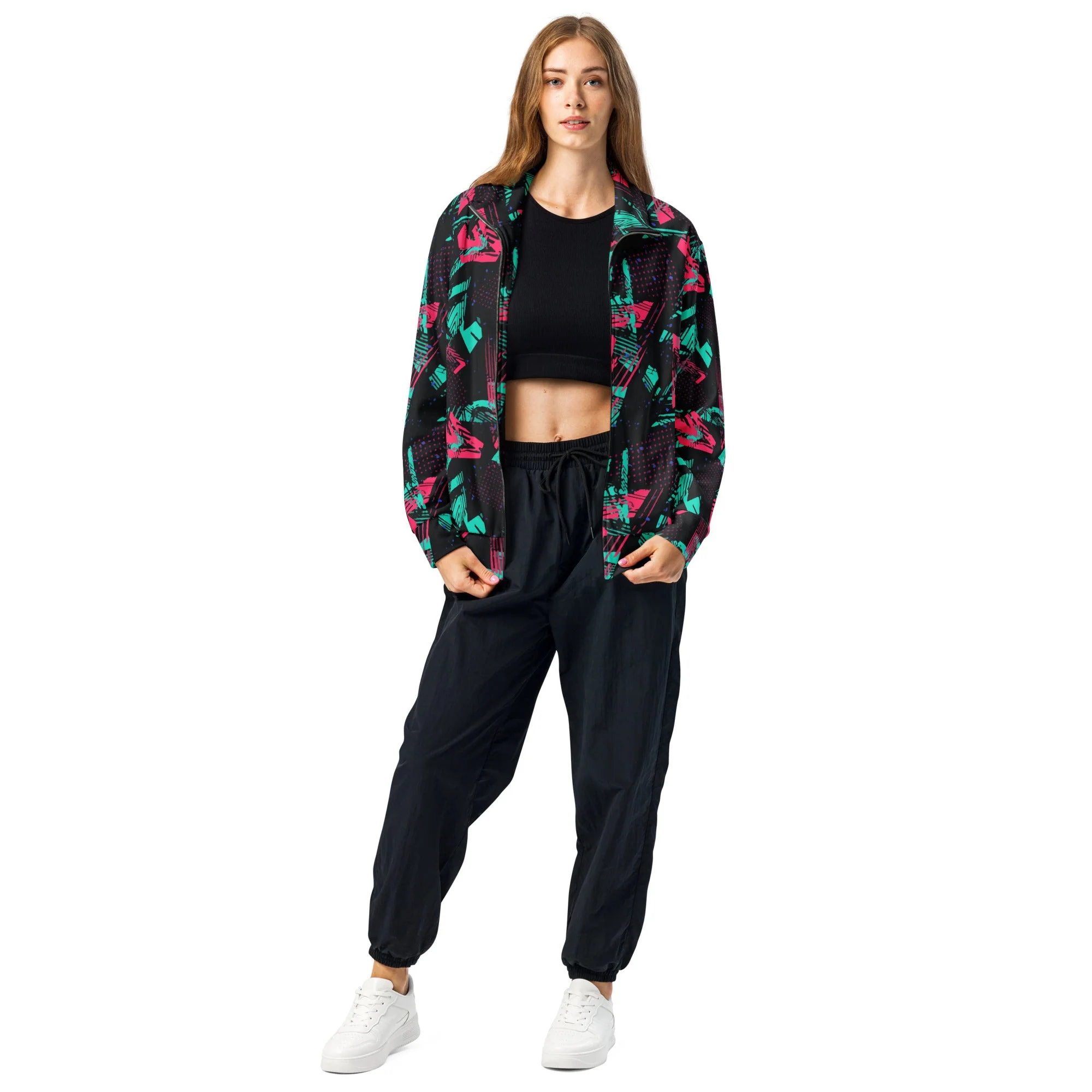 Neon Shatter CAMO Unisex Track Jacket - Image 10