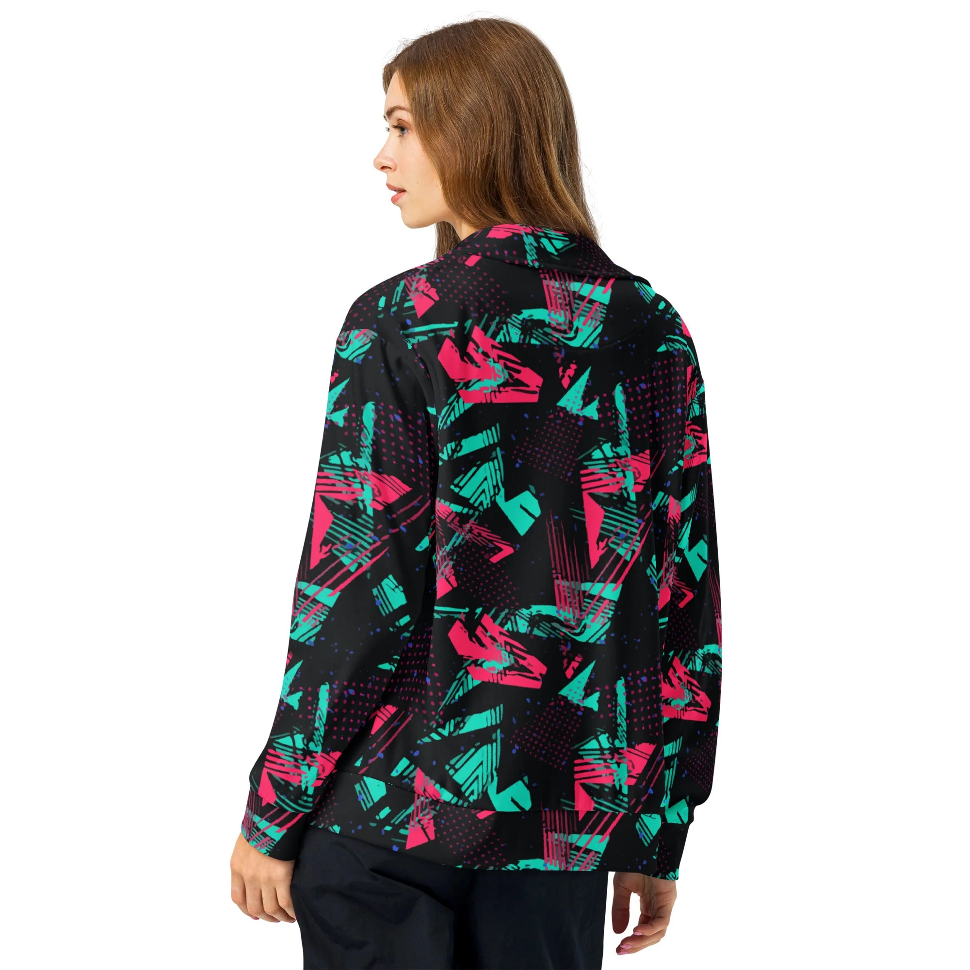 Neon Shatter CAMO Unisex Track Jacket - Image 11