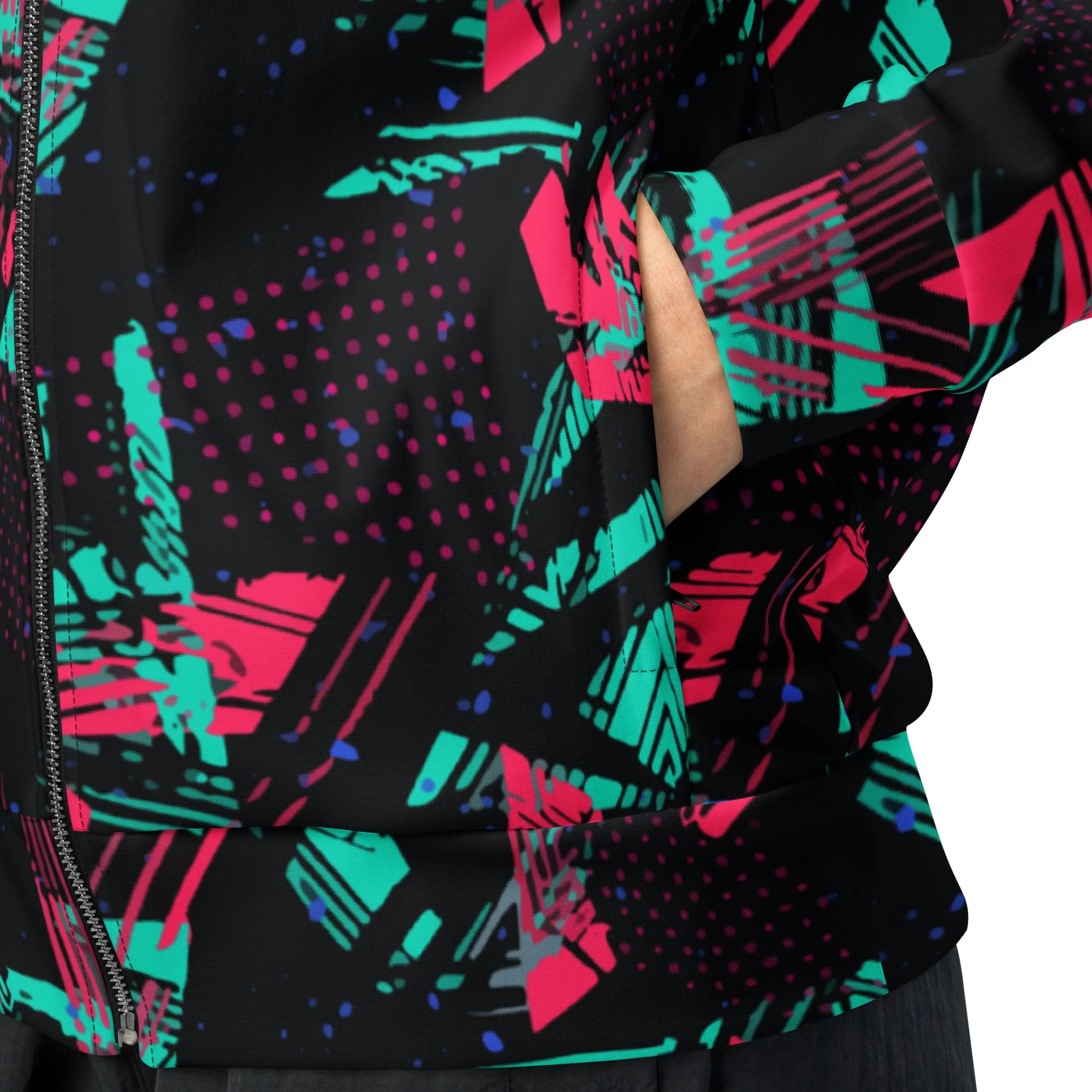 Neon Shatter CAMO Unisex Track Jacket - Image 2