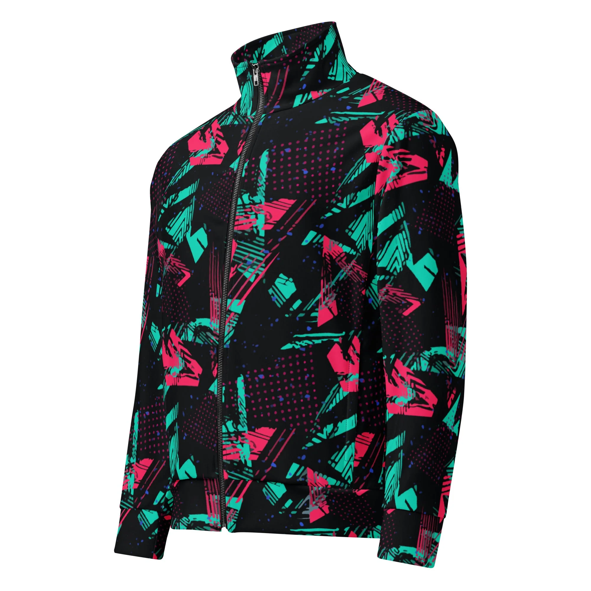Neon Shatter CAMO Unisex Track Jacket - Image 3