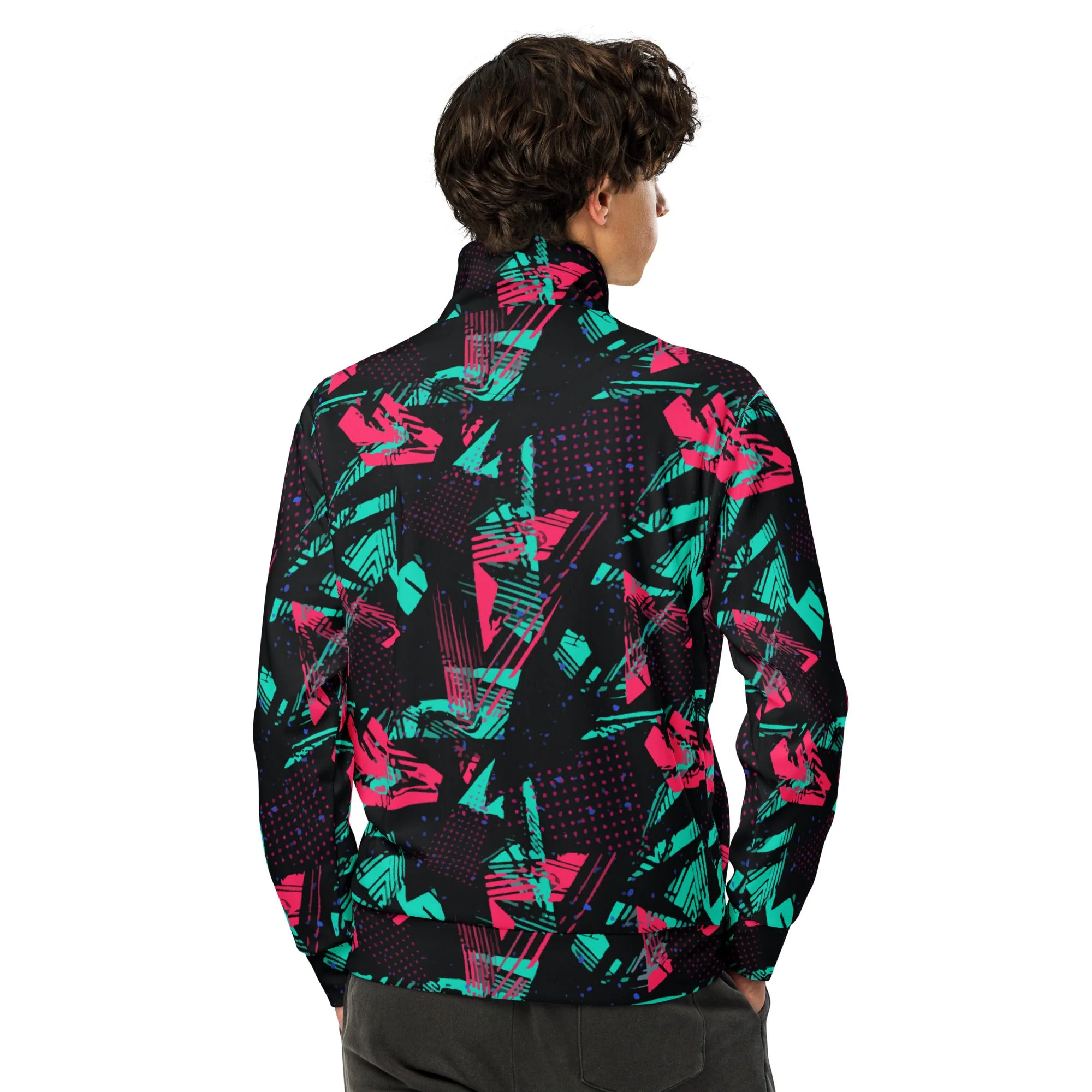 Neon Shatter CAMO Unisex Track Jacket - Image 7