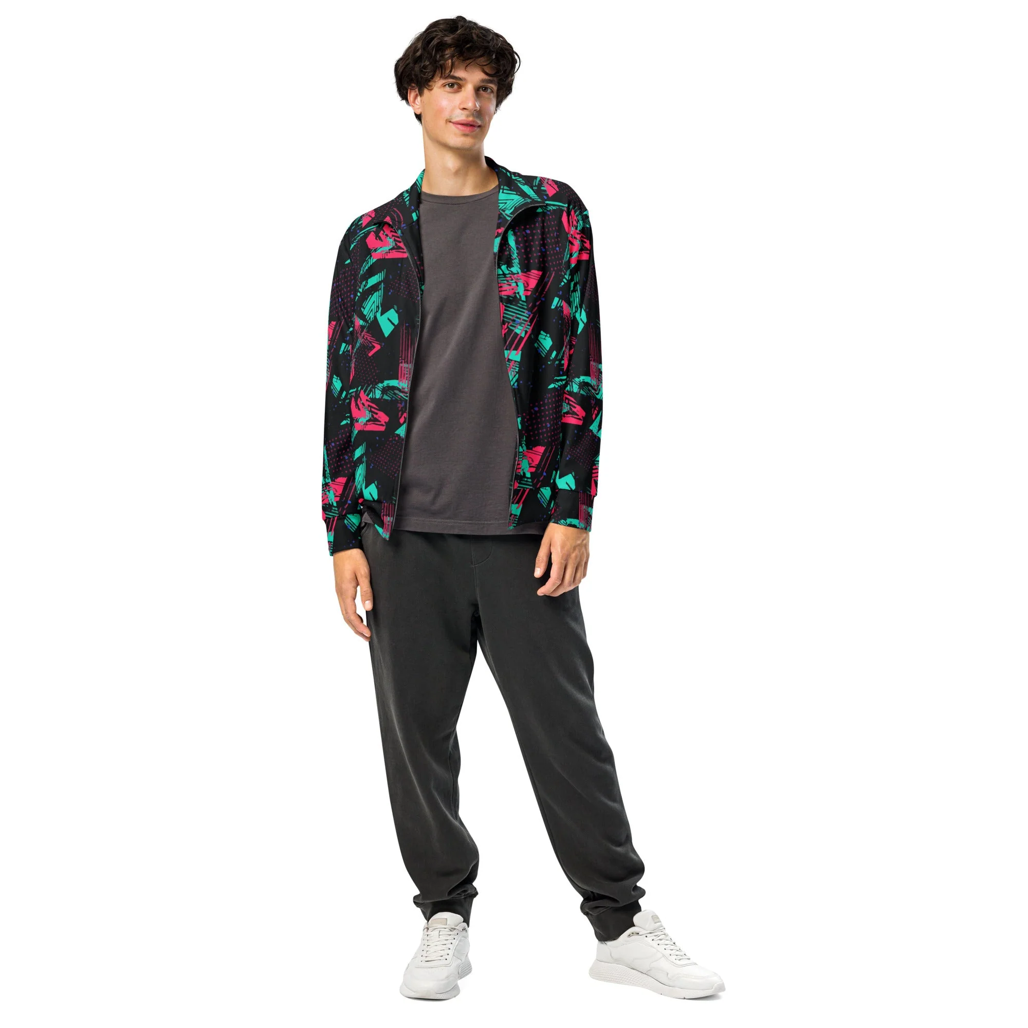 Neon Shatter CAMO Unisex Track Jacket - Image 8
