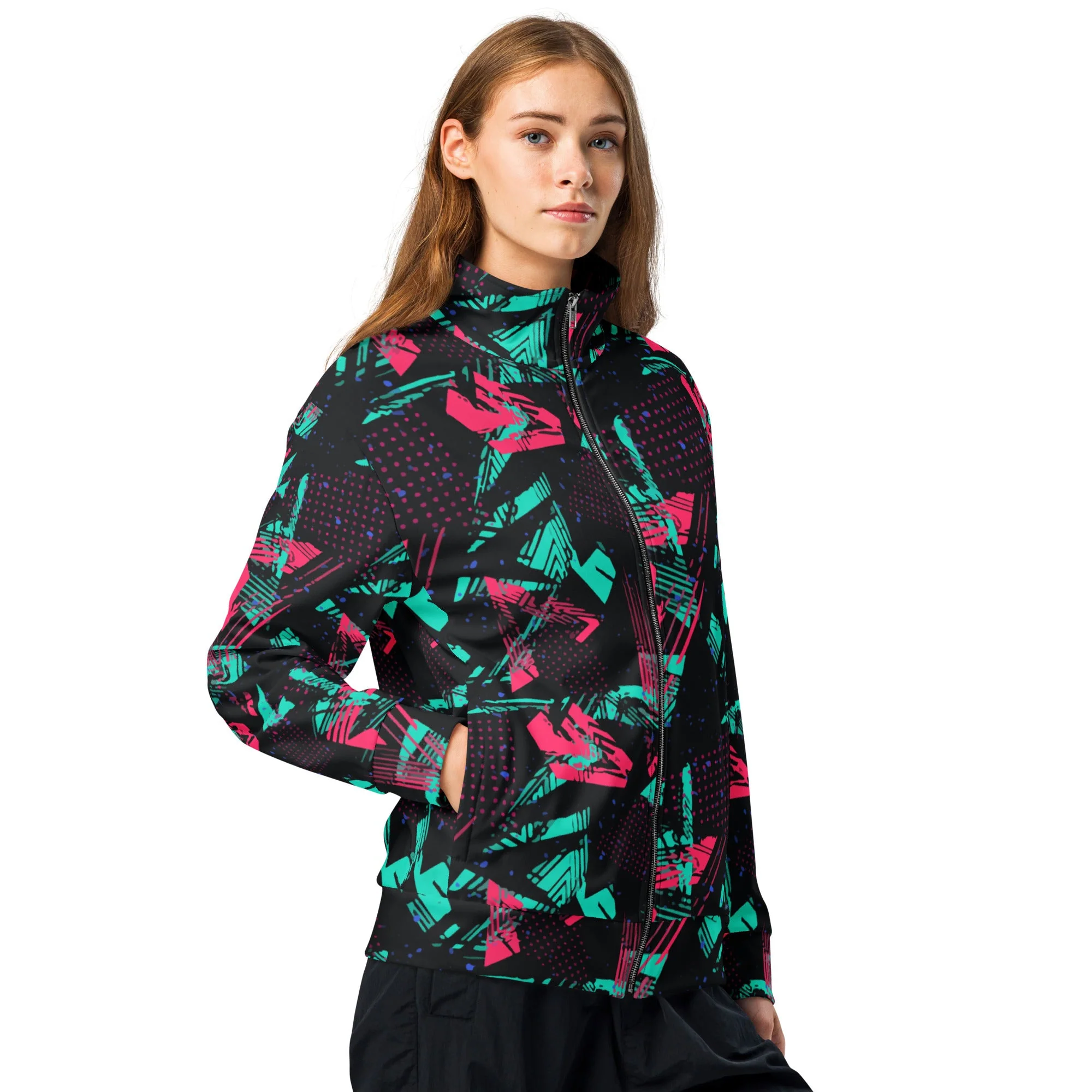 Neon Shatter CAMO Unisex Track Jacket - Image 9