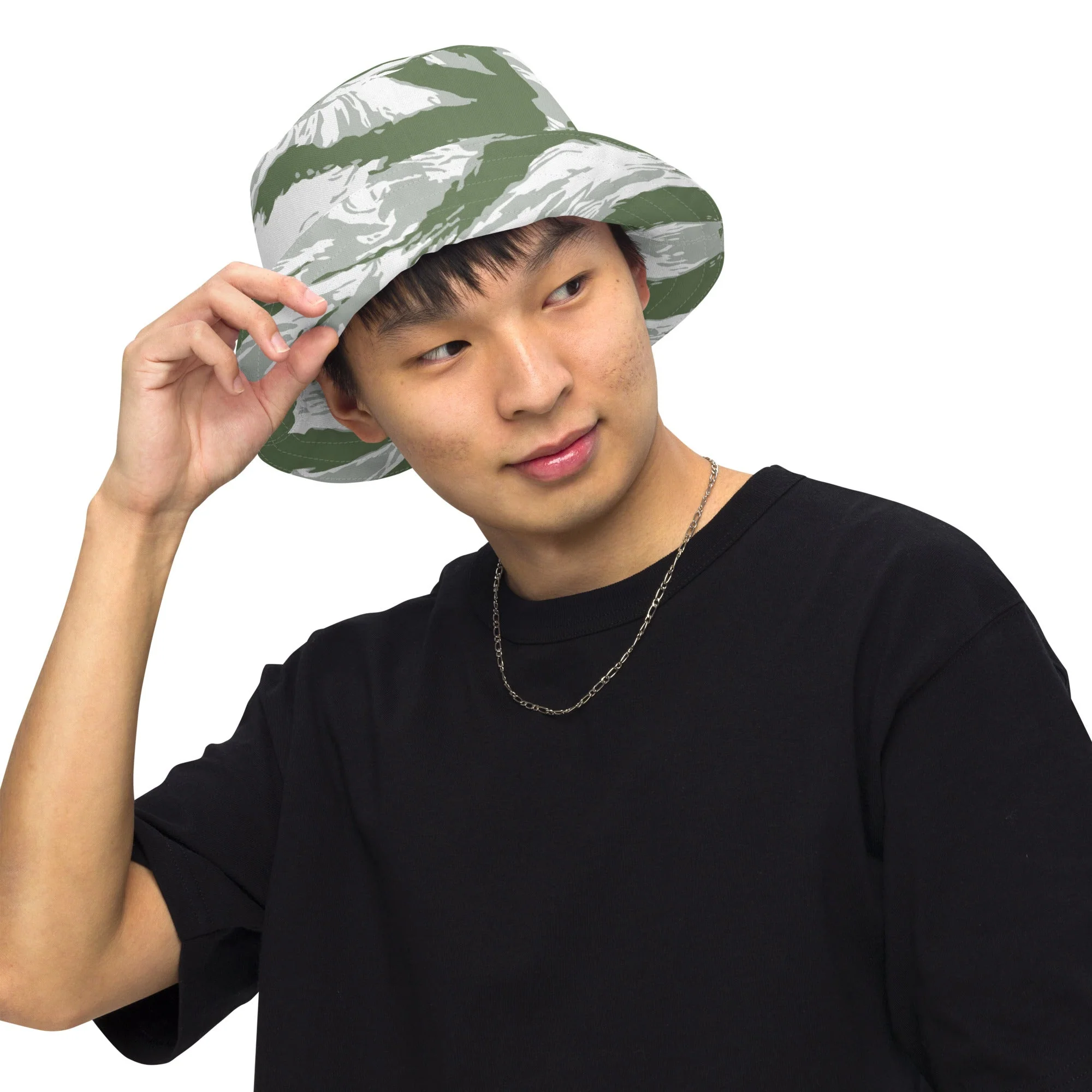 American Tiger Stripe Arctic Noorvik CAMO Reversible Bucket Hat - Image 8