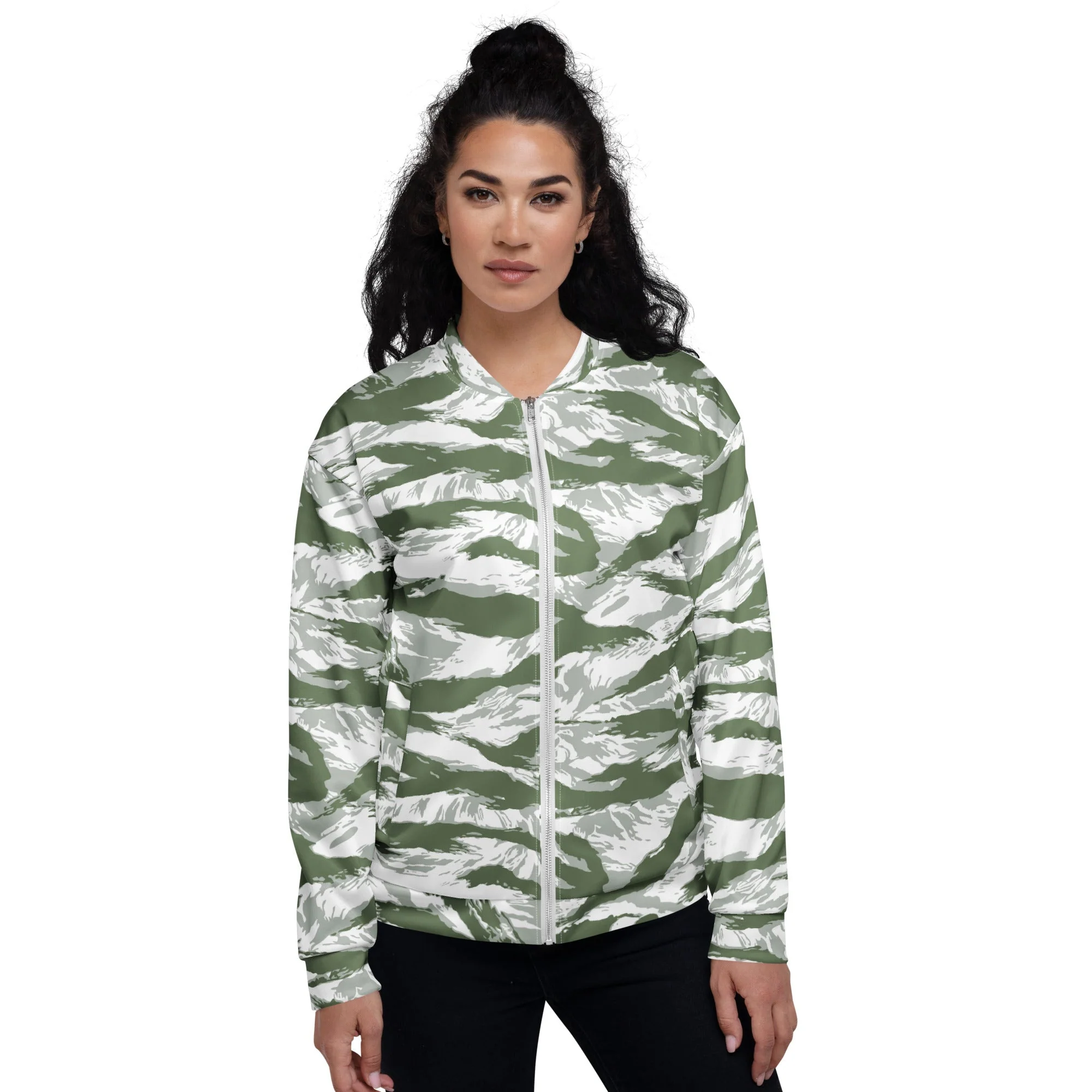 American Tiger Stripe Arctic Noorvik CAMO Unisex Bomber Jacket - Image 4