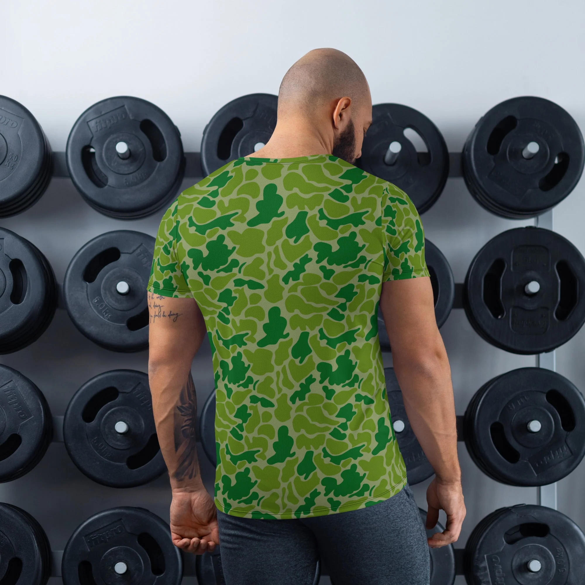 North Korean KPA Duck Hunter CAMO Mens Athletic T-Shirt - Image 2