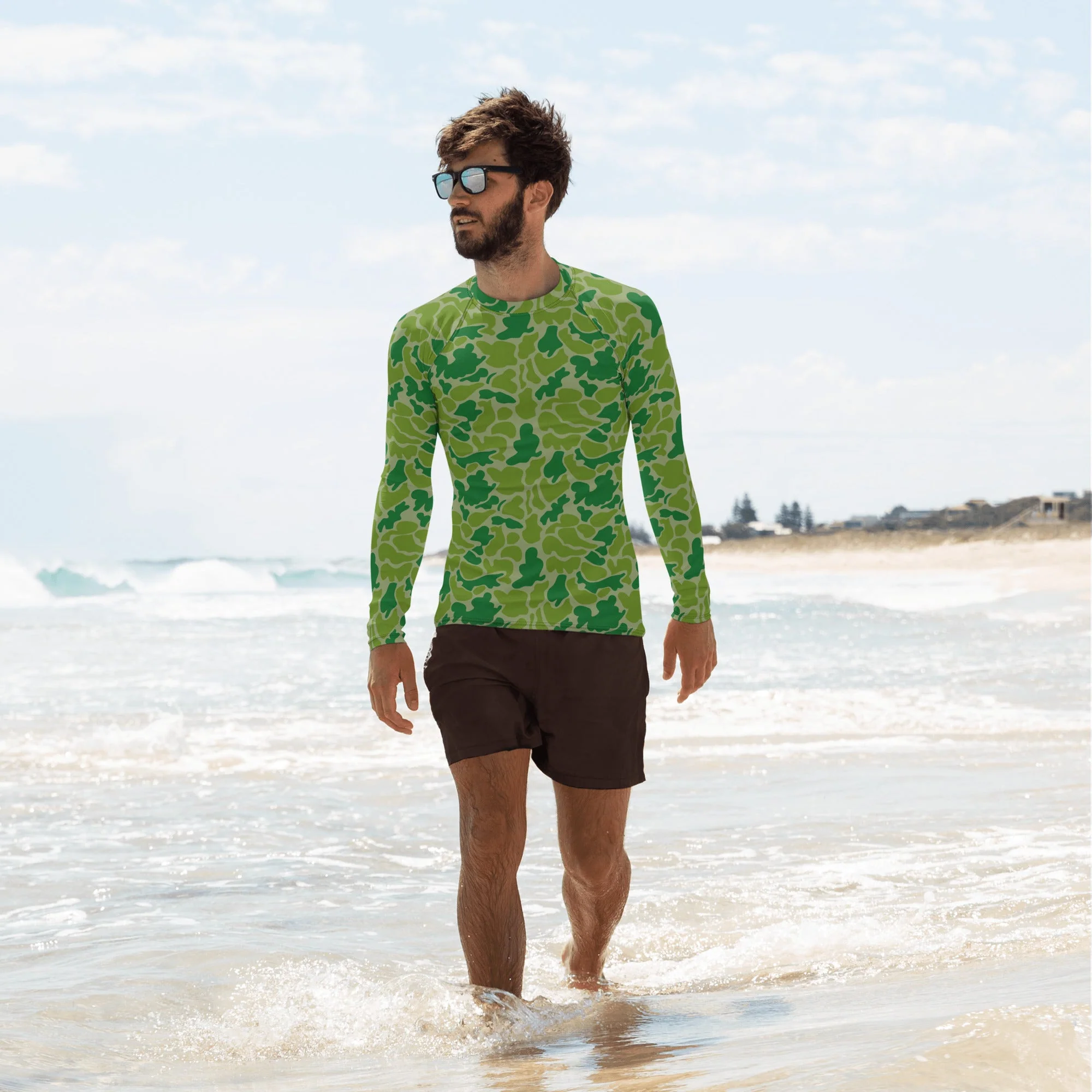 North Korean KPA Duck Hunter CAMO Mens Long-Sleeve Rash Guard