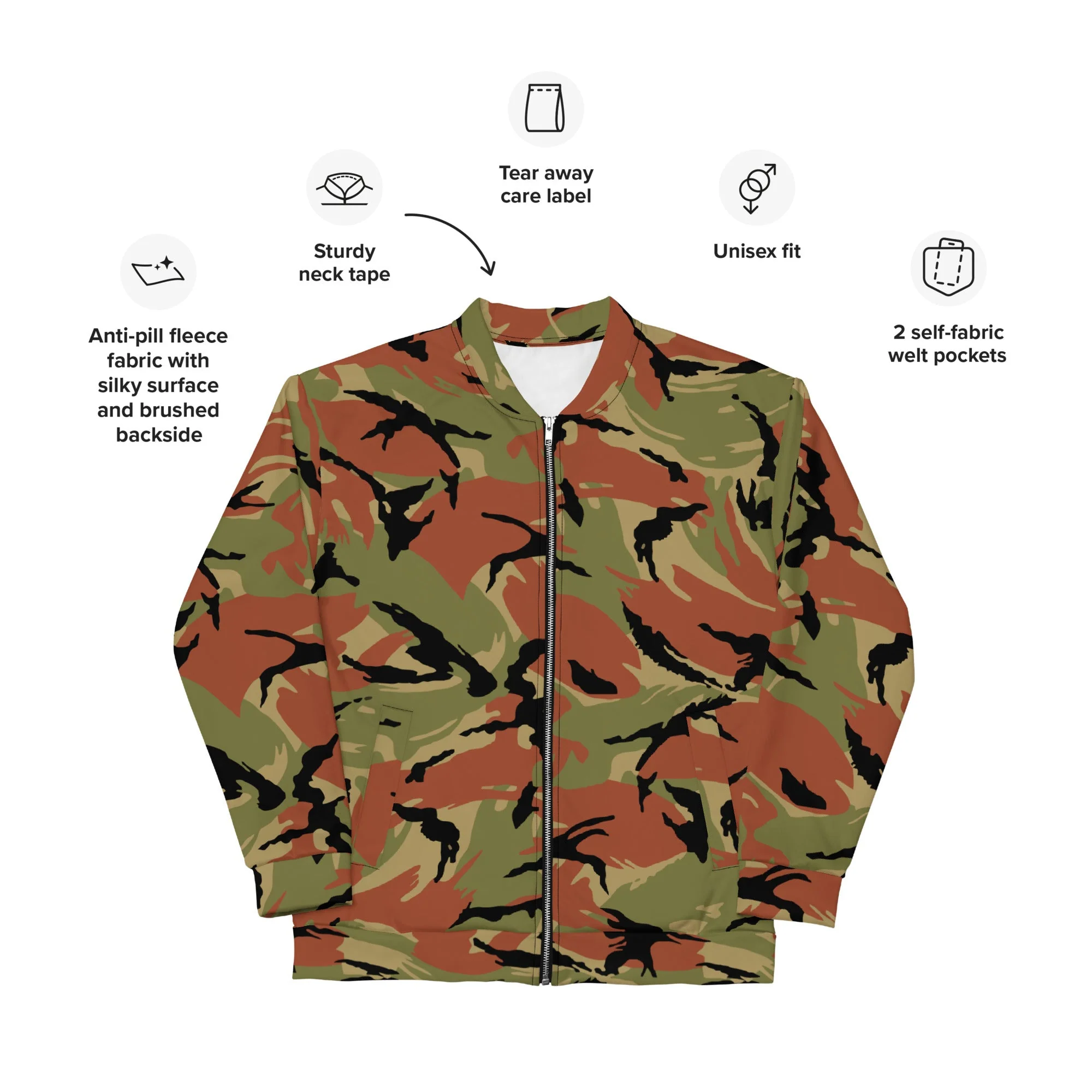 Omani DPM Royal Army CAMO Unisex Bomber Jacket - Image 9