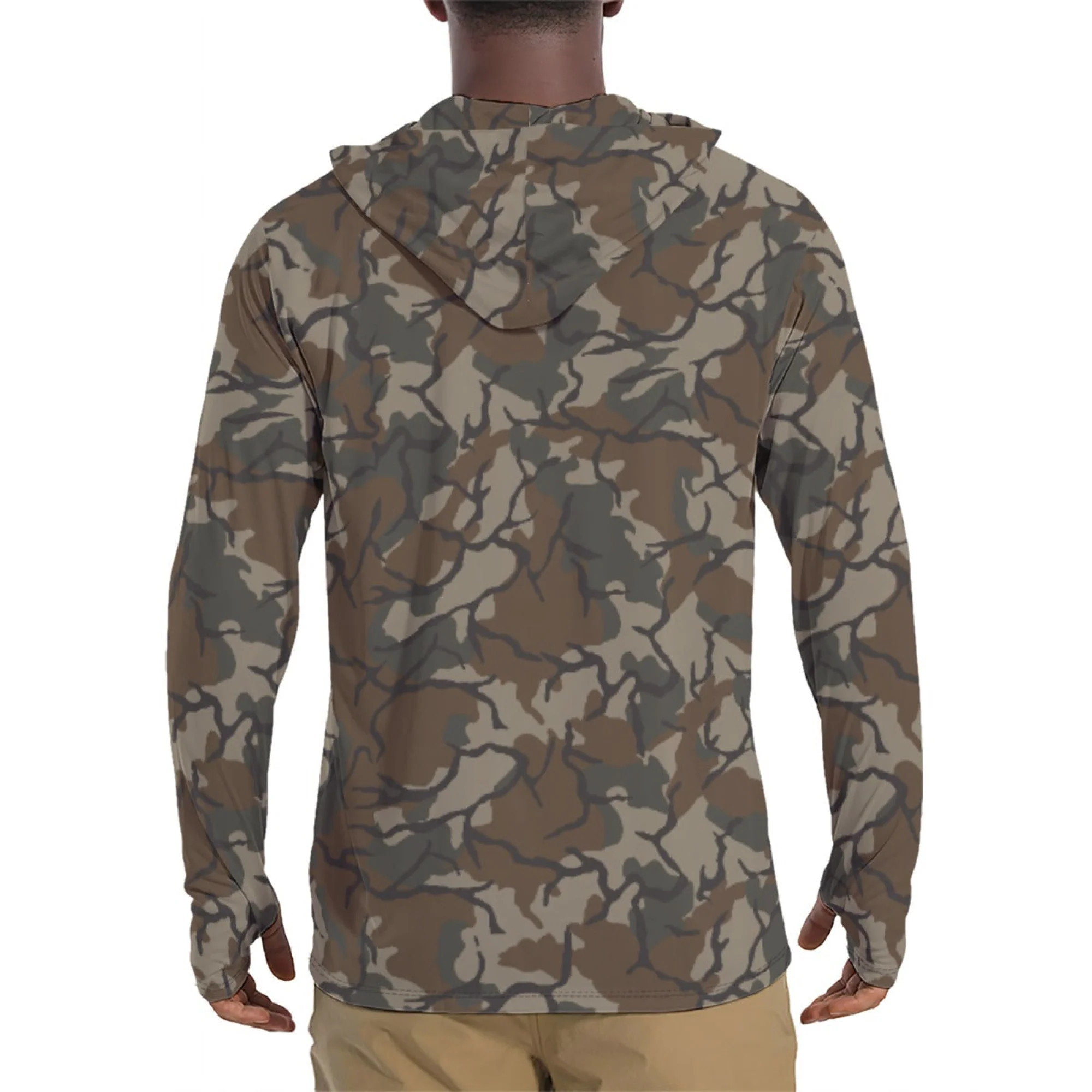 Philippine Marine Corps Malunggay CAMO Mens Sunscreen Sports Hoodie With Thumb Holes - Image 2