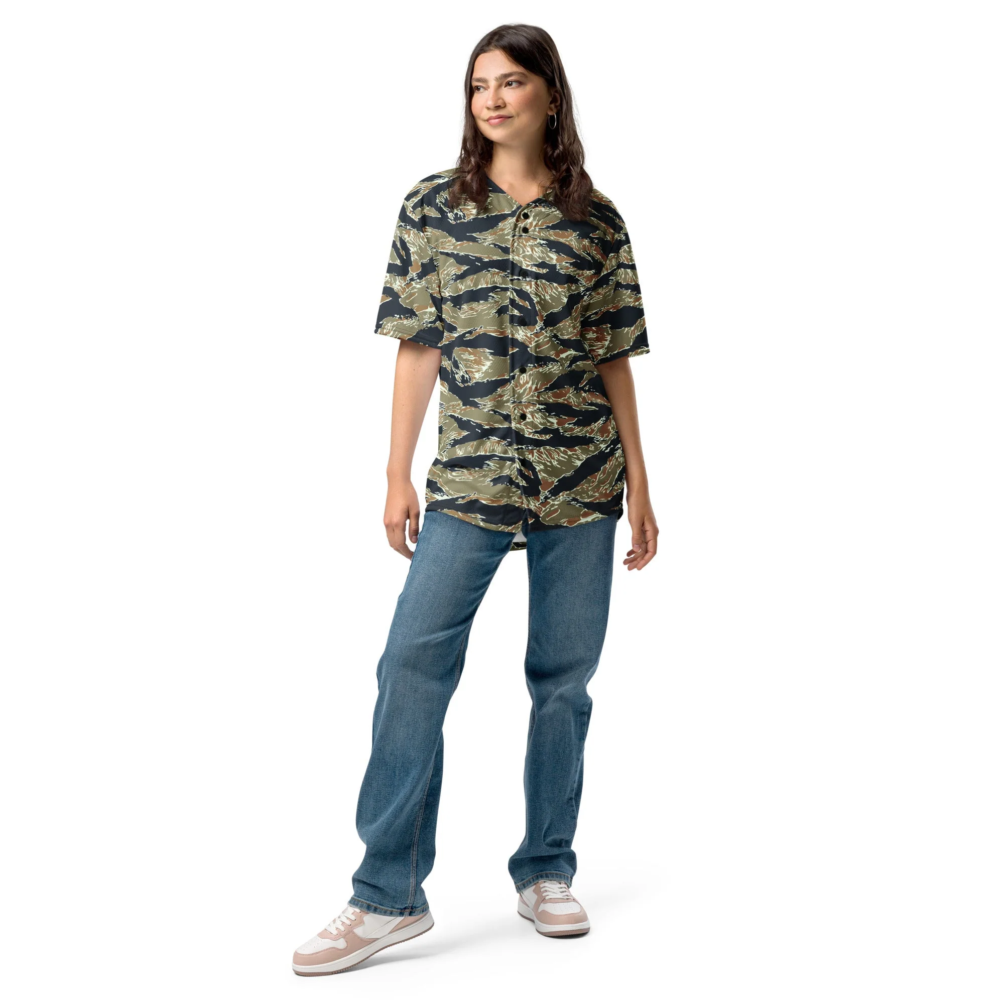 Philippine Tiger Stripe Special Forces Distinctive Uniform (SDFU) CAMO Unisex Baseball Jersey - Image 10