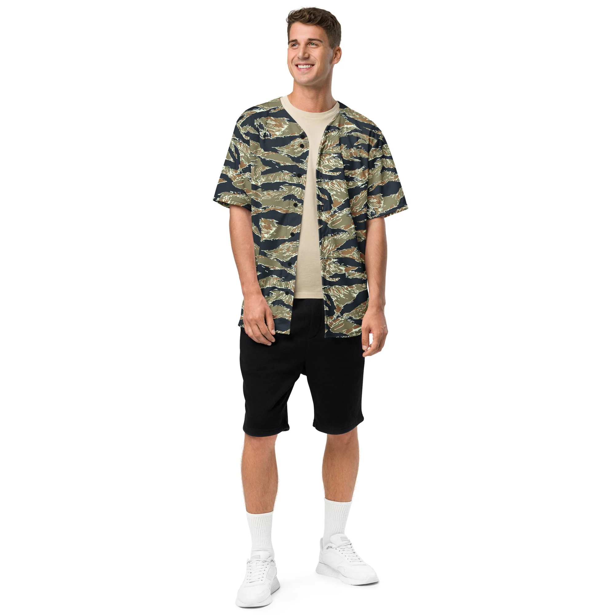 Philippine Tiger Stripe Special Forces Distinctive Uniform (SDFU) CAMO Unisex Baseball Jersey - Image 14