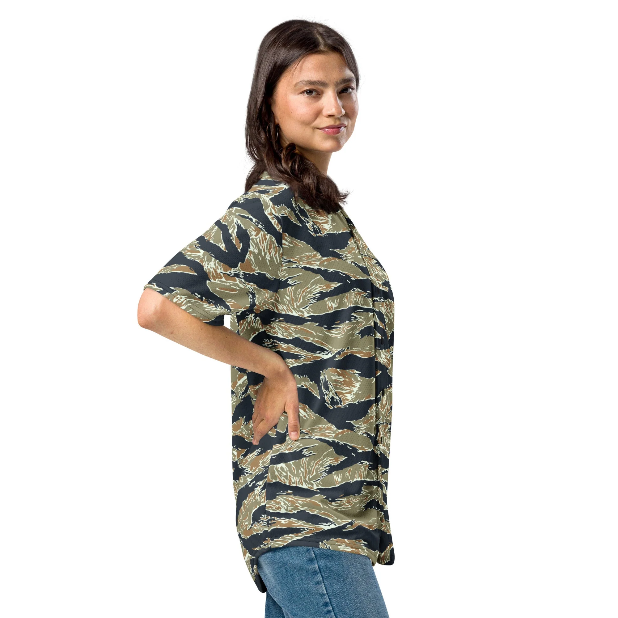 Philippine Tiger Stripe Special Forces Distinctive Uniform (SDFU) CAMO Unisex Baseball Jersey - Image 2
