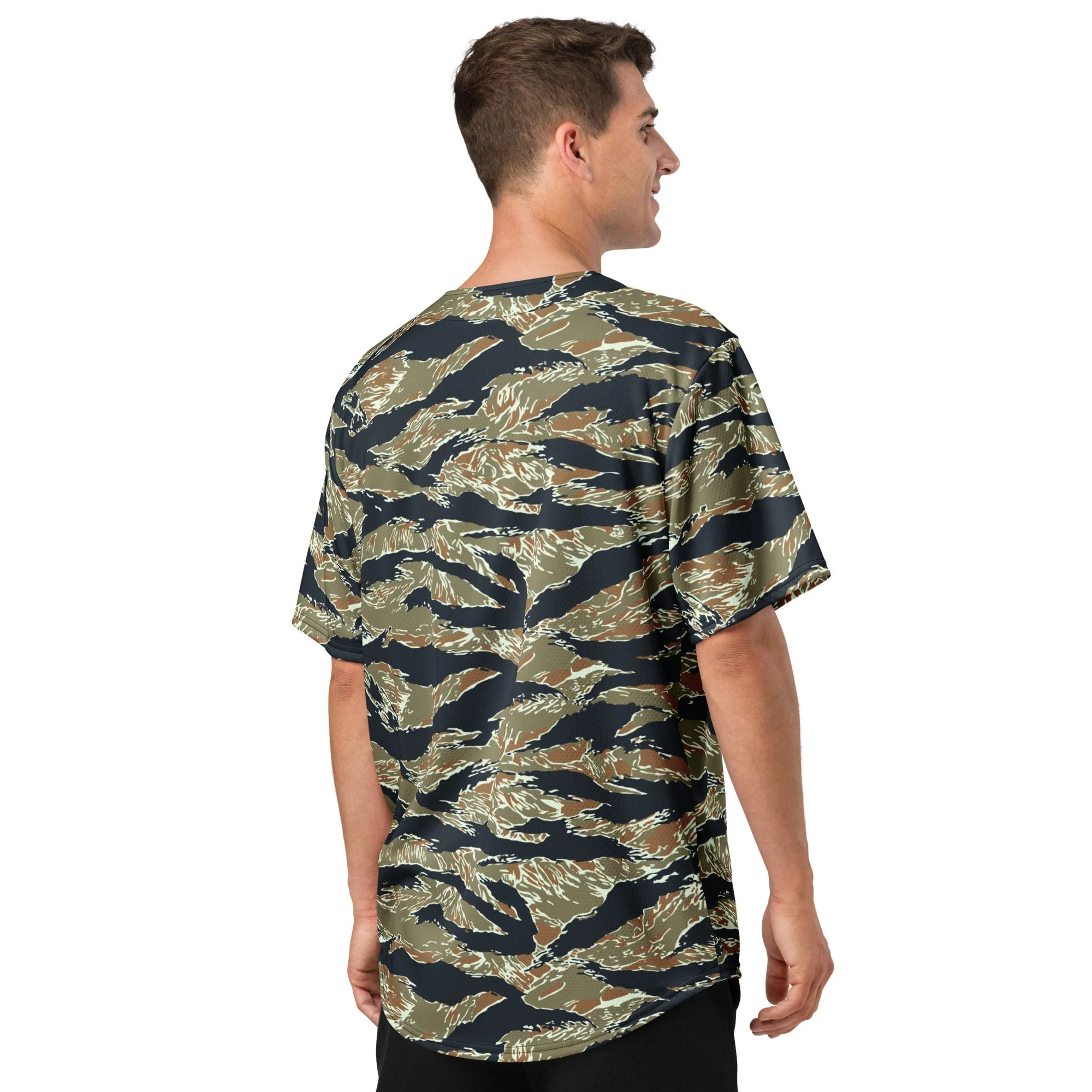 Philippine Tiger Stripe Special Forces Distinctive Uniform (SDFU) CAMO Unisex Baseball Jersey - Image 8