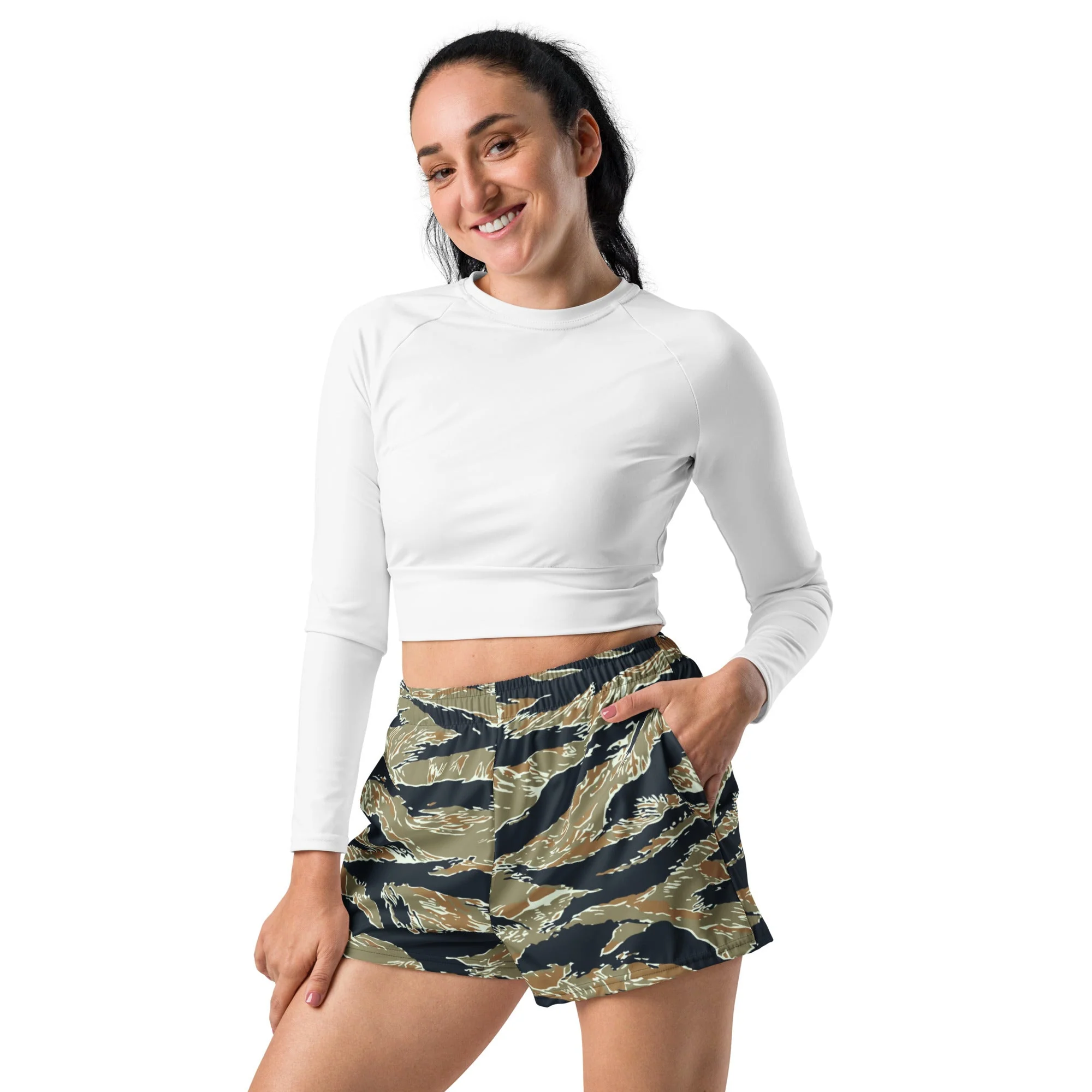 Philippine Tiger Stripe Special Forces Distinctive Uniform (SDFU) CAMO Unisex Athletic Shorts - Image 9