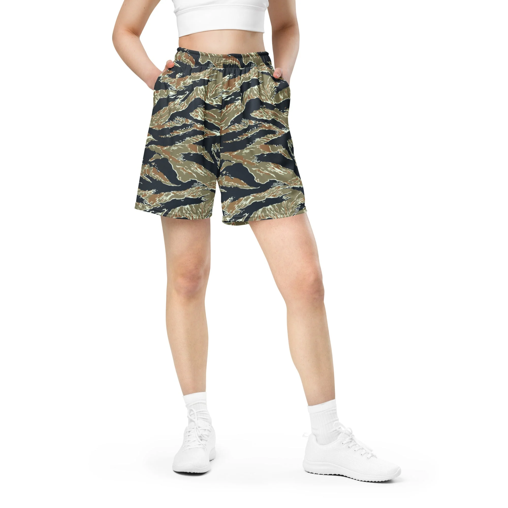 Philippine Tiger Stripe Special Forces Distinctive Uniform (SDFU) CAMO Unisex Mesh Shorts - Image 4