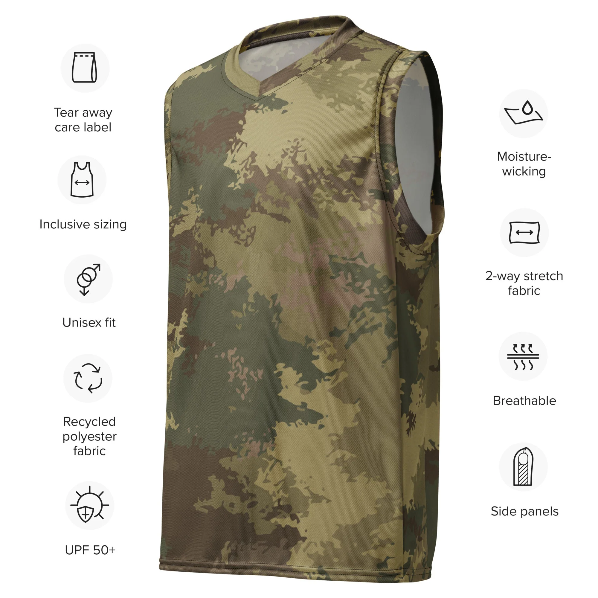 Poisonous Multi-Terrain CAMO Unisex Basketball Jersey - Image 3