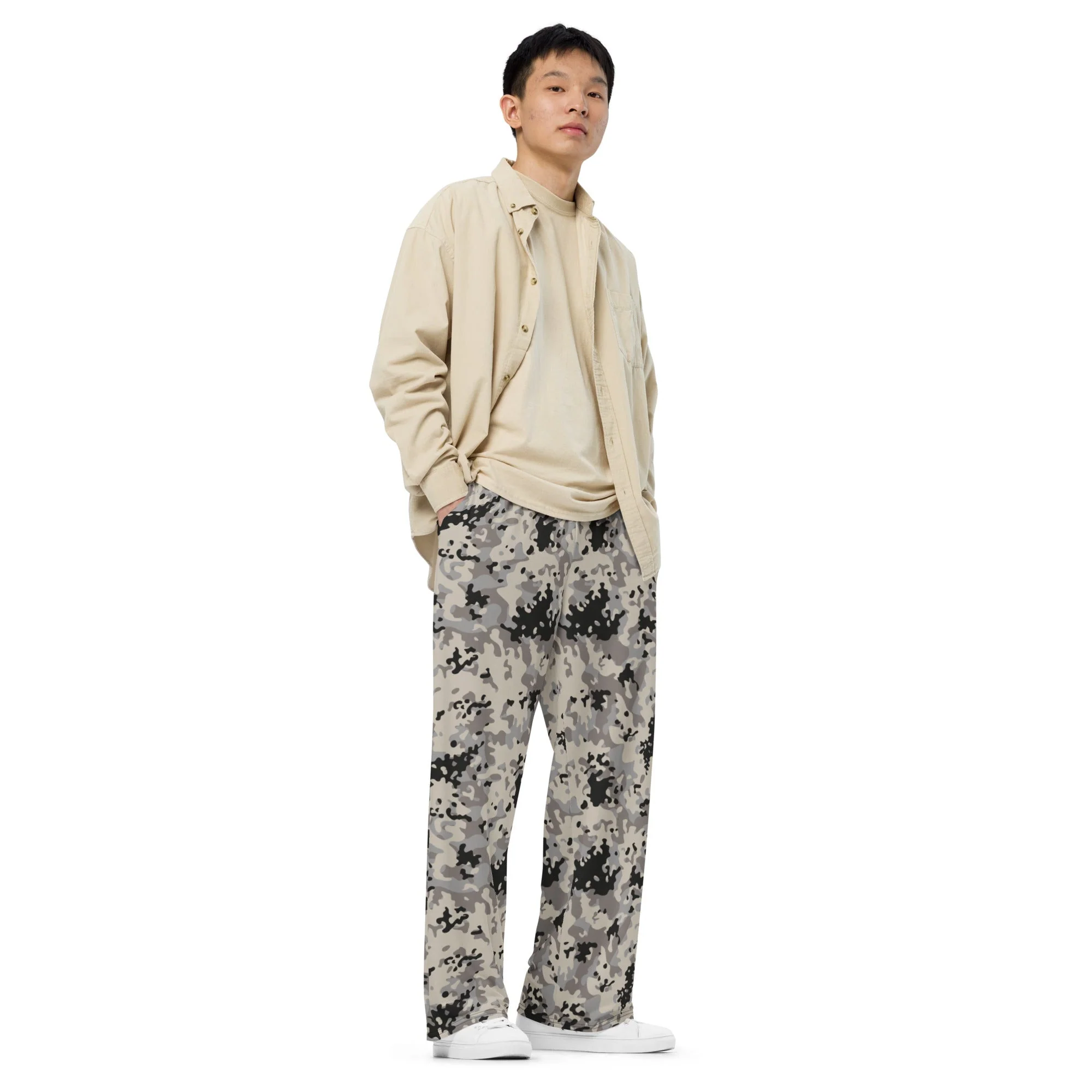 Polish Flecktarn Urban Anti-Terrorist CAMO Unisex Wide-Leg Leisure Pants - Image 4