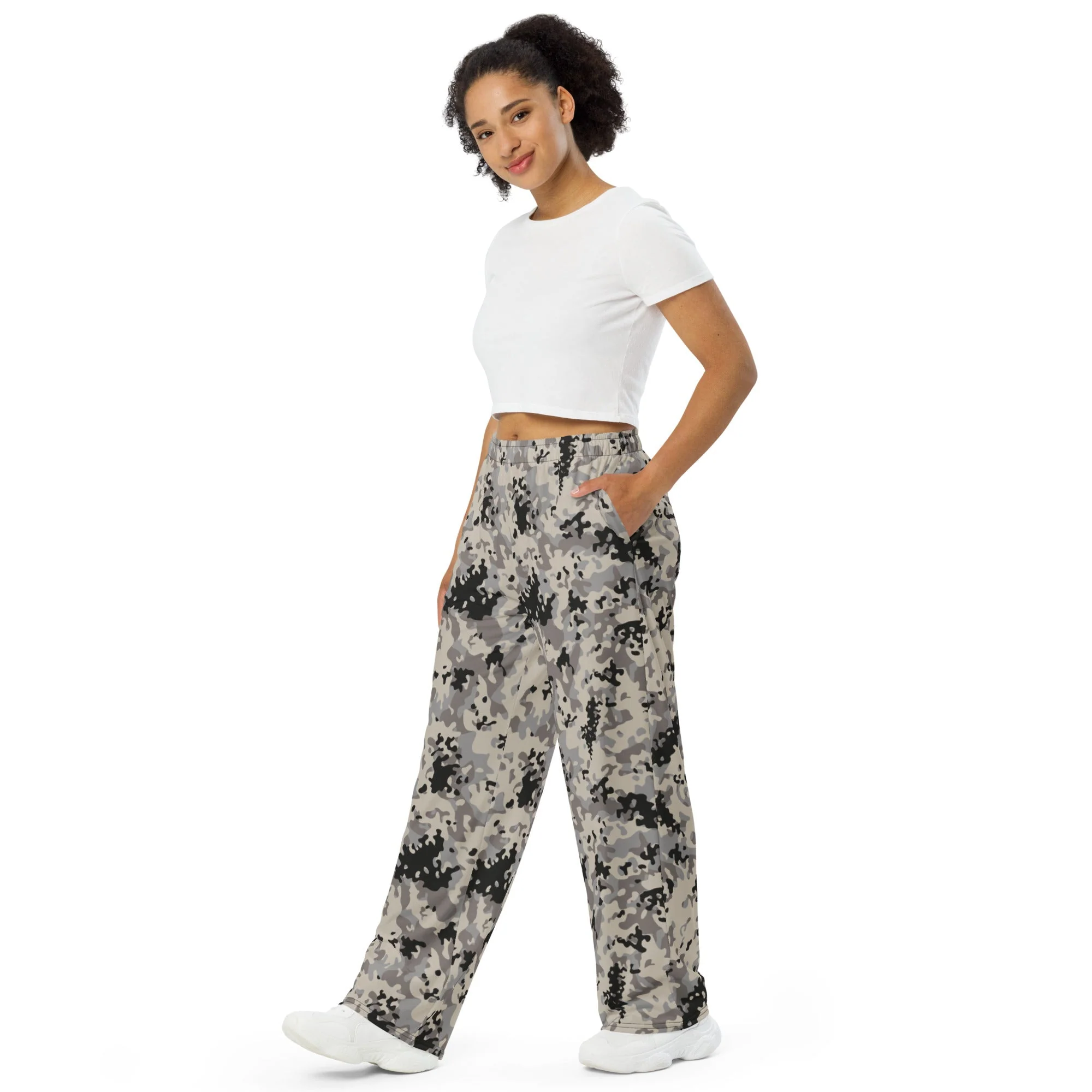 Polish Flecktarn Urban Anti-Terrorist CAMO Unisex Wide-Leg Leisure Pants - Image 9