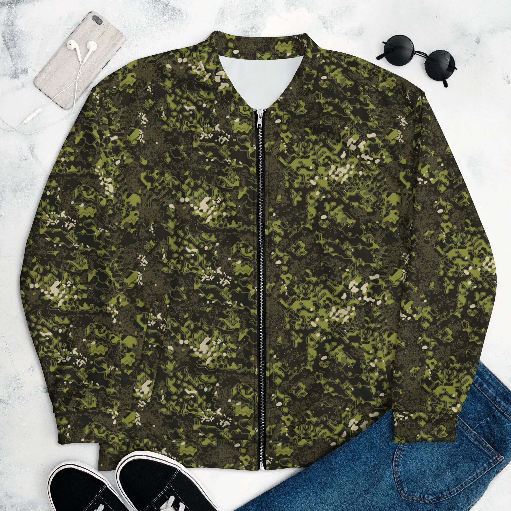Polish Modular Adaptive Penetrative Ambush (MAPA) CAMO Unisex Bomber Jacket - Image 3