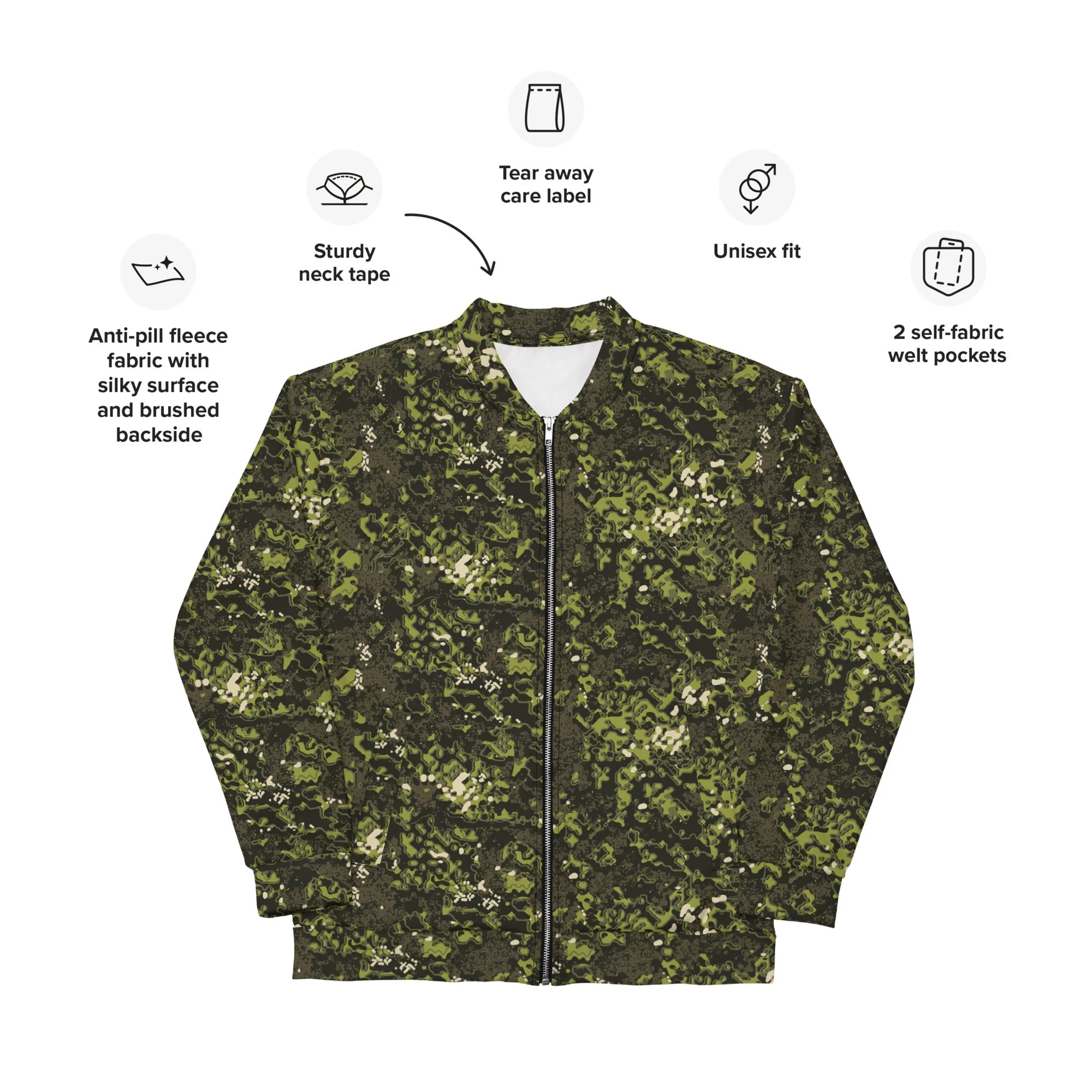 Polish Modular Adaptive Penetrative Ambush (MAPA) CAMO Unisex Bomber Jacket - Image 9
