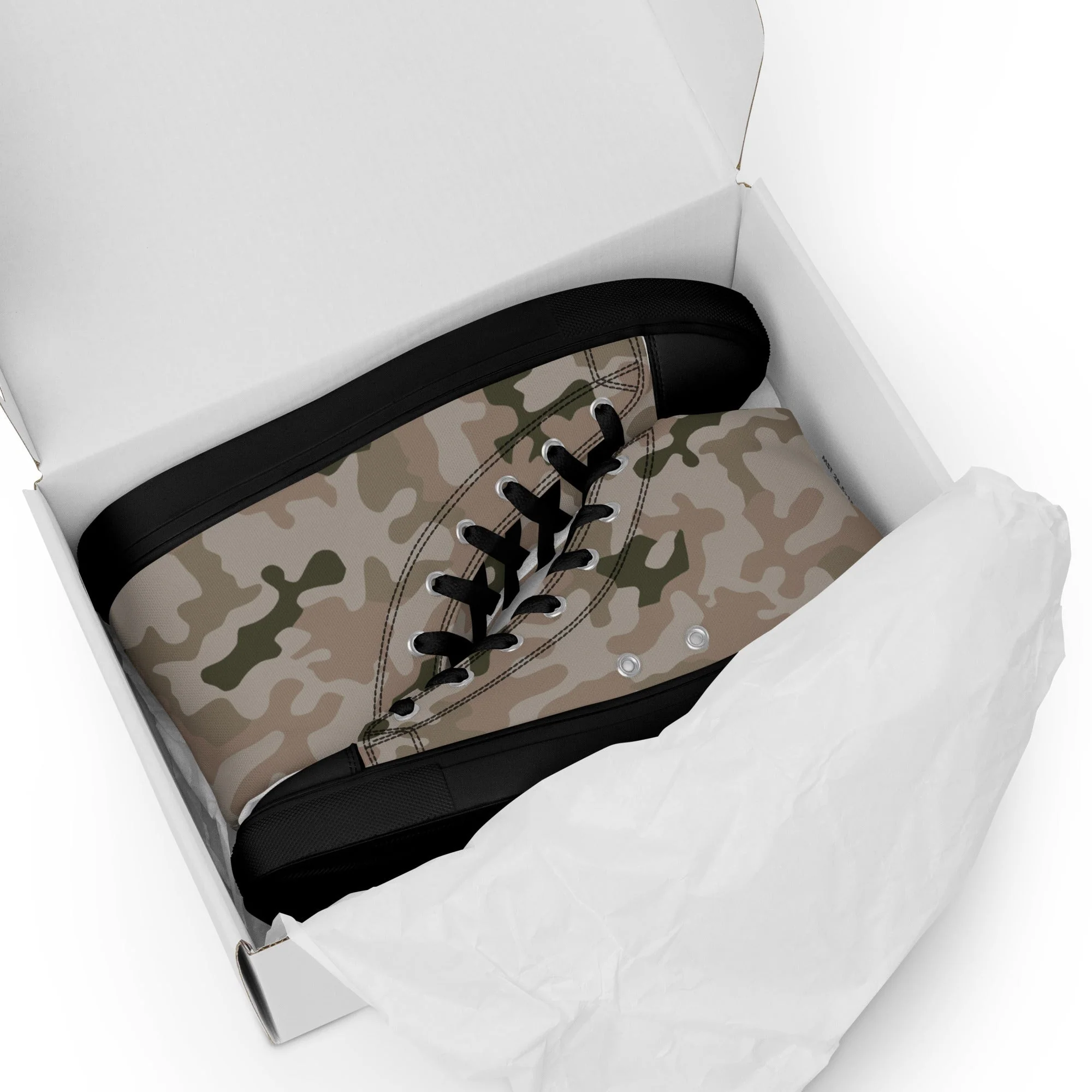 Polish Pantera Desert CAMO Mens High-Top Canvas Shoes - Image 4