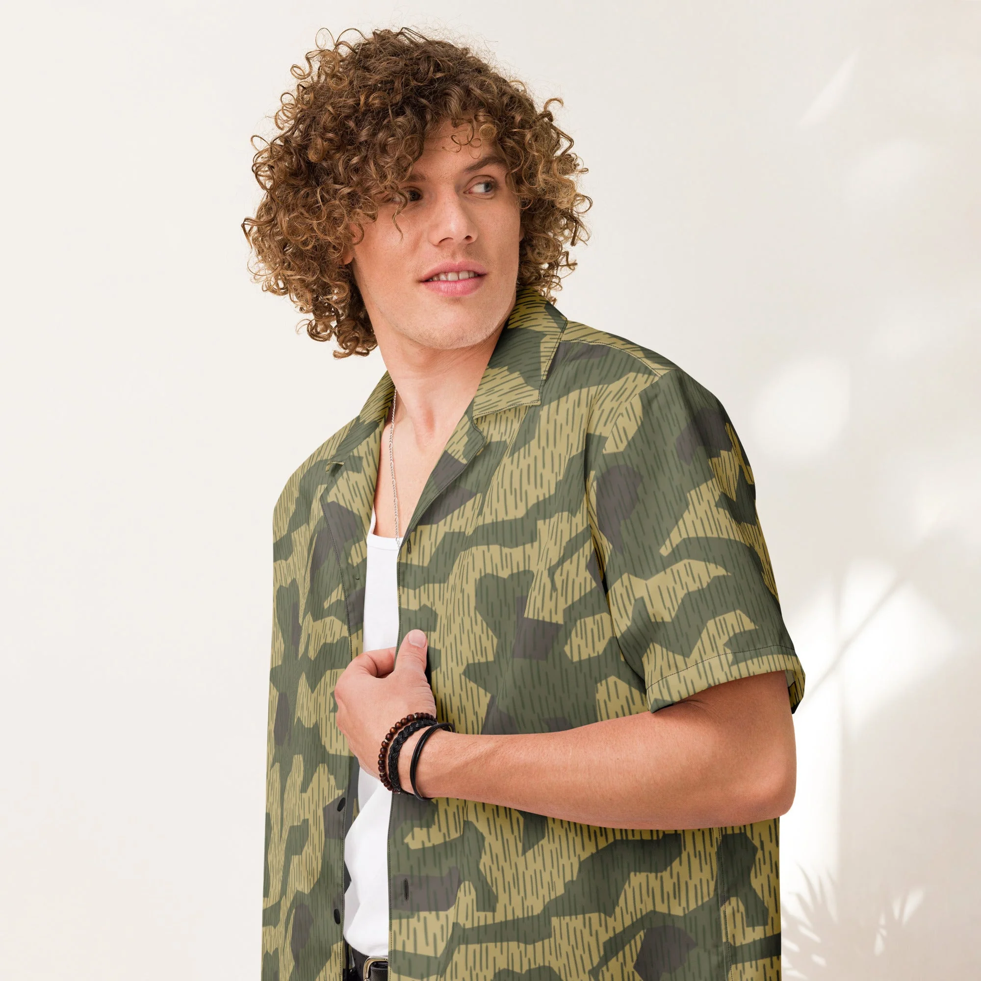 Polish Splittermuster WZ56 CAMO Unisex Short-Sleeve Button Shirt