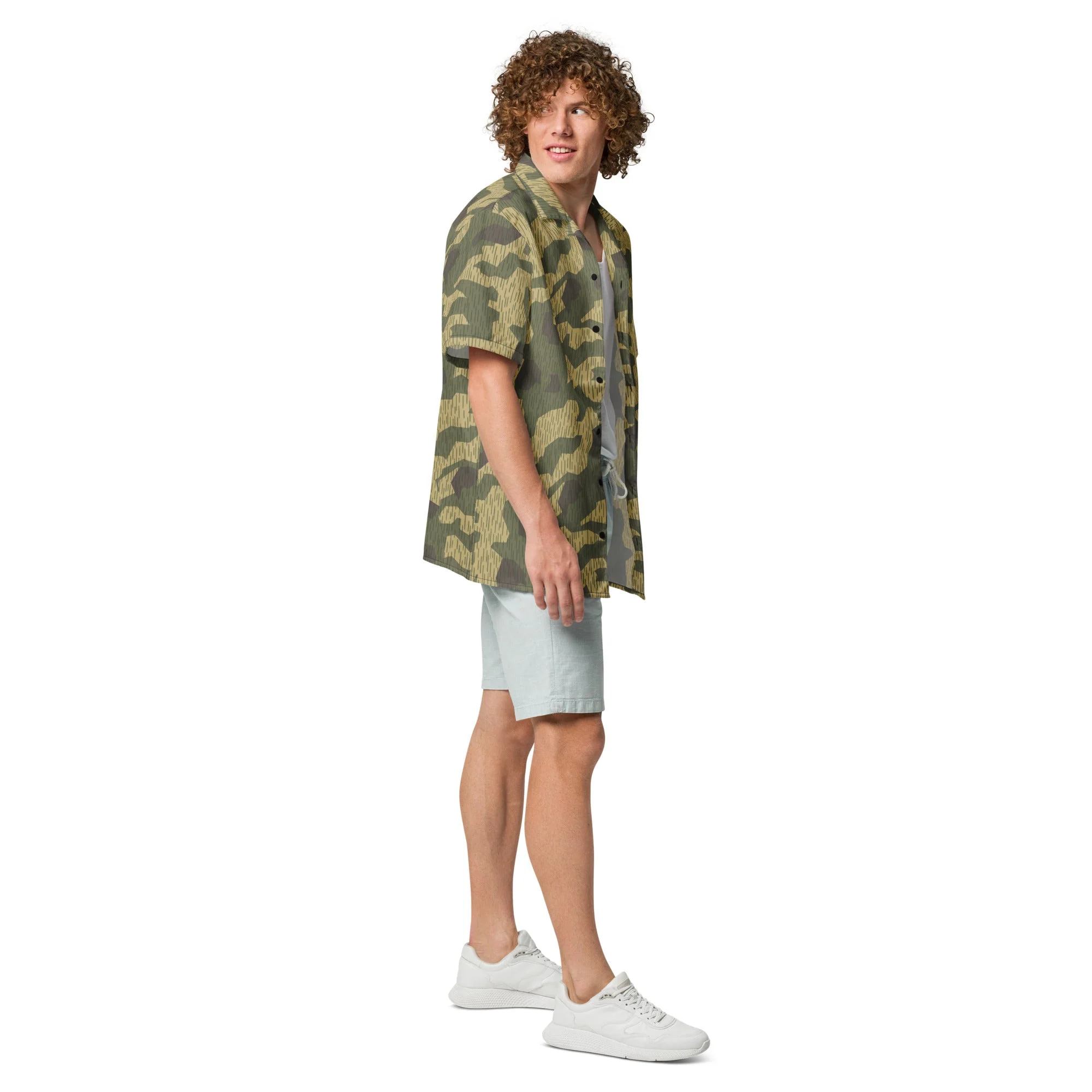 Polish Splittermuster WZ56 CAMO Unisex Short-Sleeve Button Shirt - Image 6