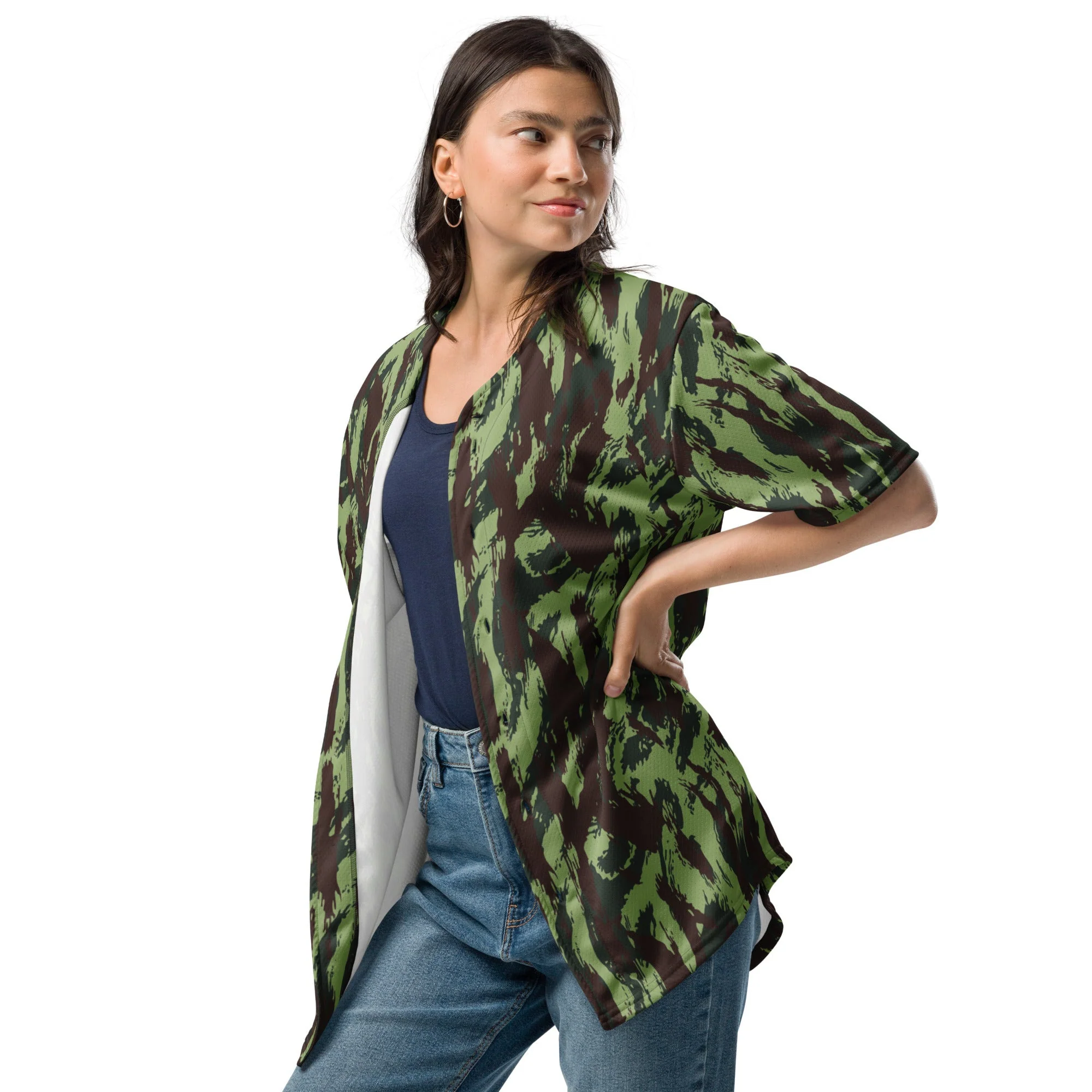 Portuguese Lizard Vertical CAMO Unisex Baseball Jersey - Image 3