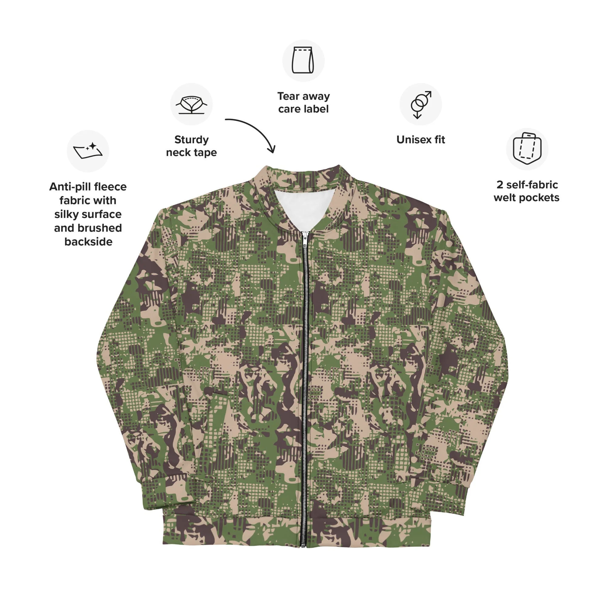 Ukrainian Predator CAMO Unisex Bomber Jacket - Image 9