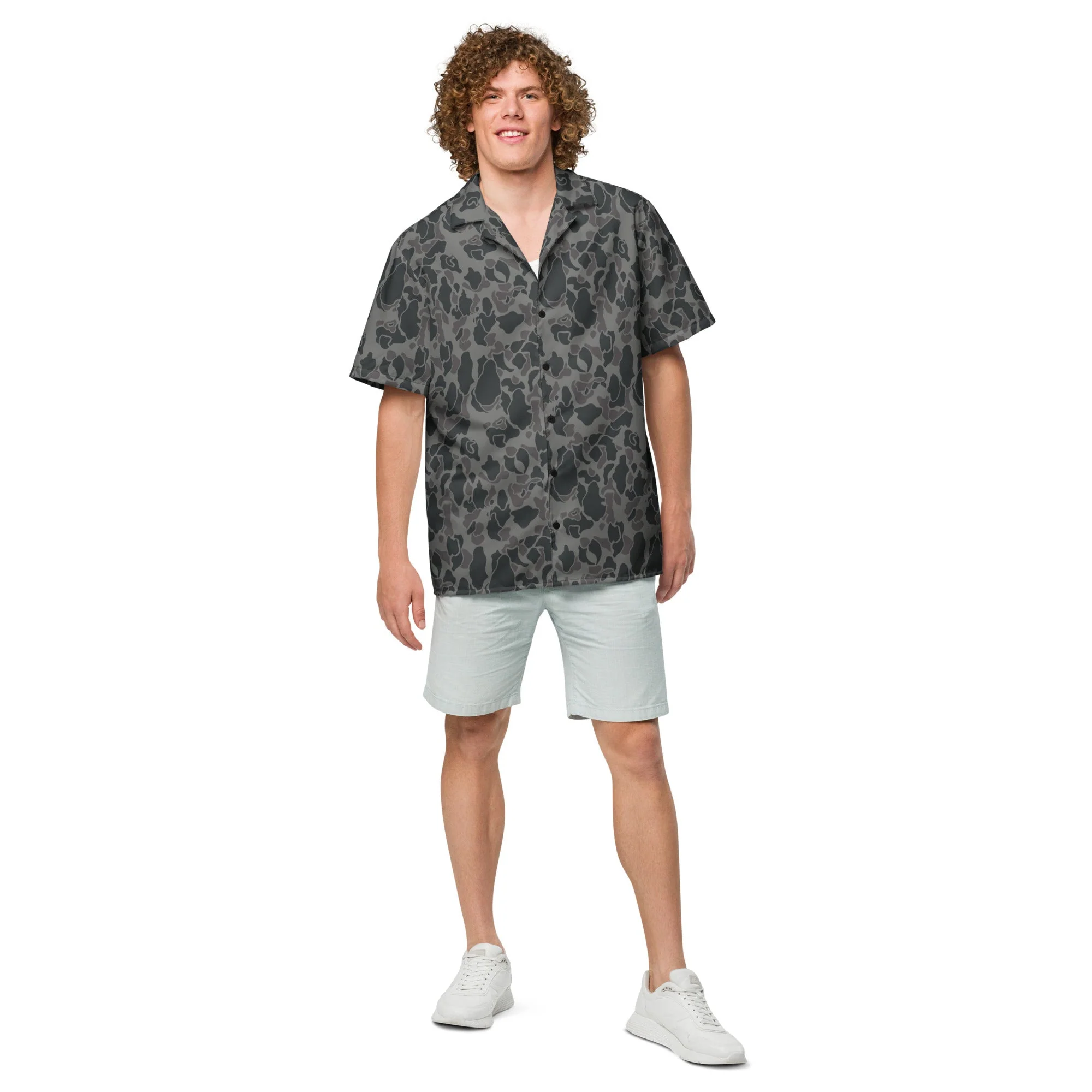 Rambo First Blood Part II Russian Frog Skin Movie CAMO Unisex Short-Sleeve Button Shirt - Image 4