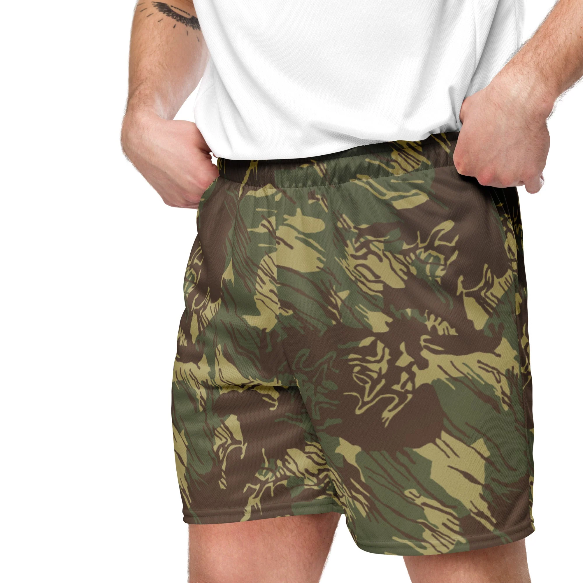 Rhodesian Brushstroke CAMO Unisex Mesh Shorts - Image 2
