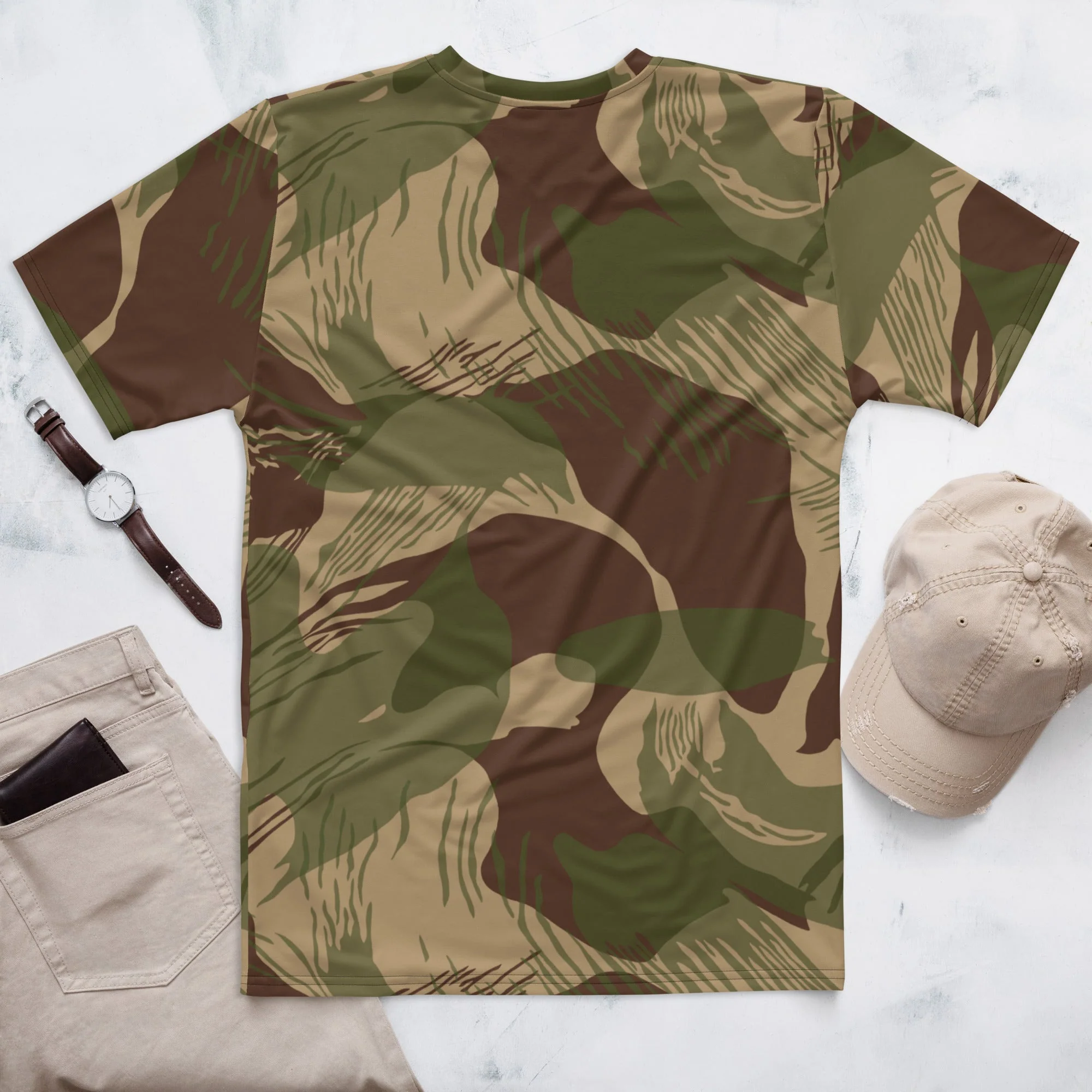 Rhodesian Brushstroke Multi-terrain CAMO Mens T-Shirt - Image 6