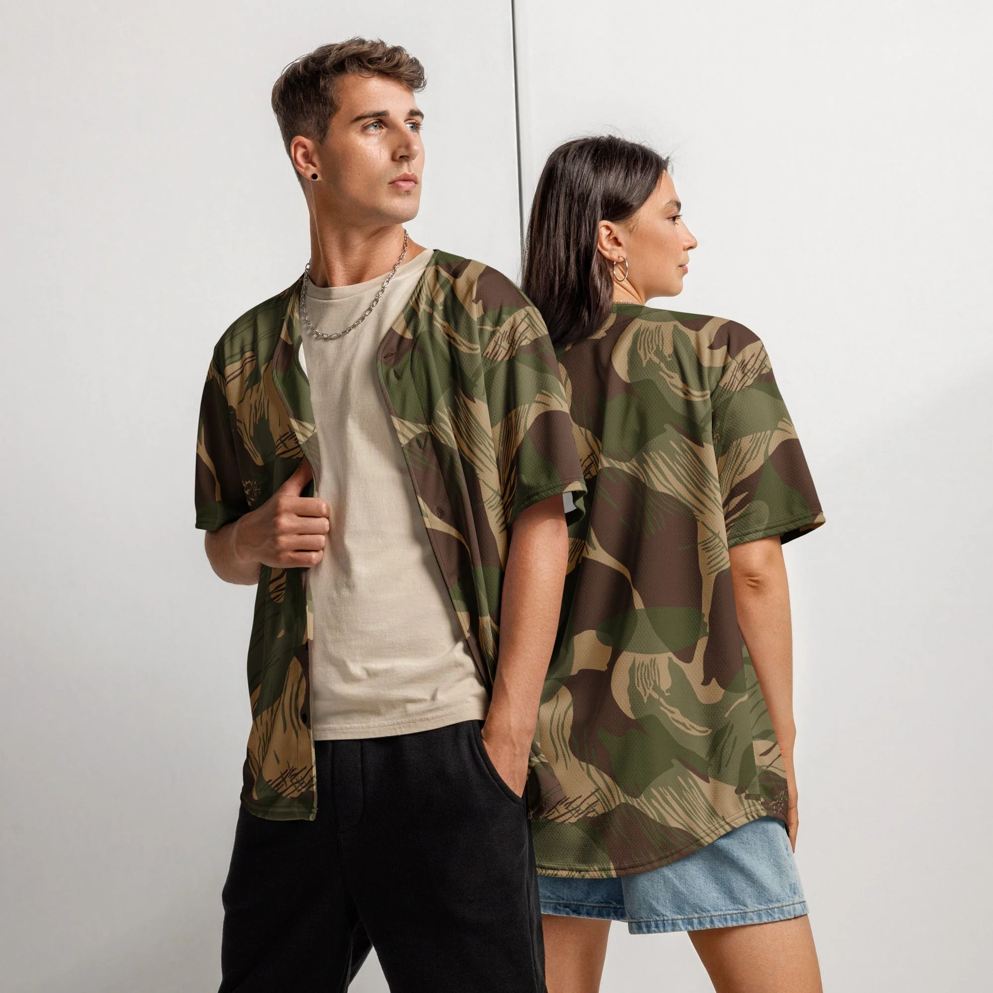 Rhodesian Brushstroke Multi-terrain CAMO Unisex Baseball Jersey