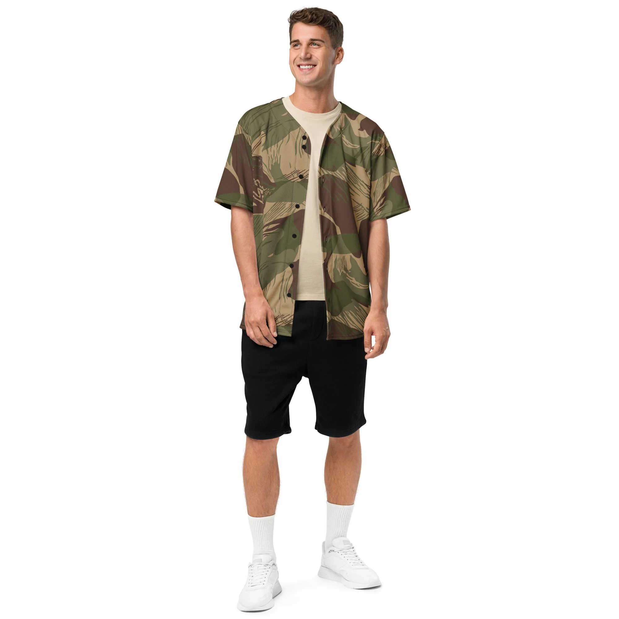 Rhodesian Brushstroke Multi-terrain CAMO Unisex Baseball Jersey - Image 14