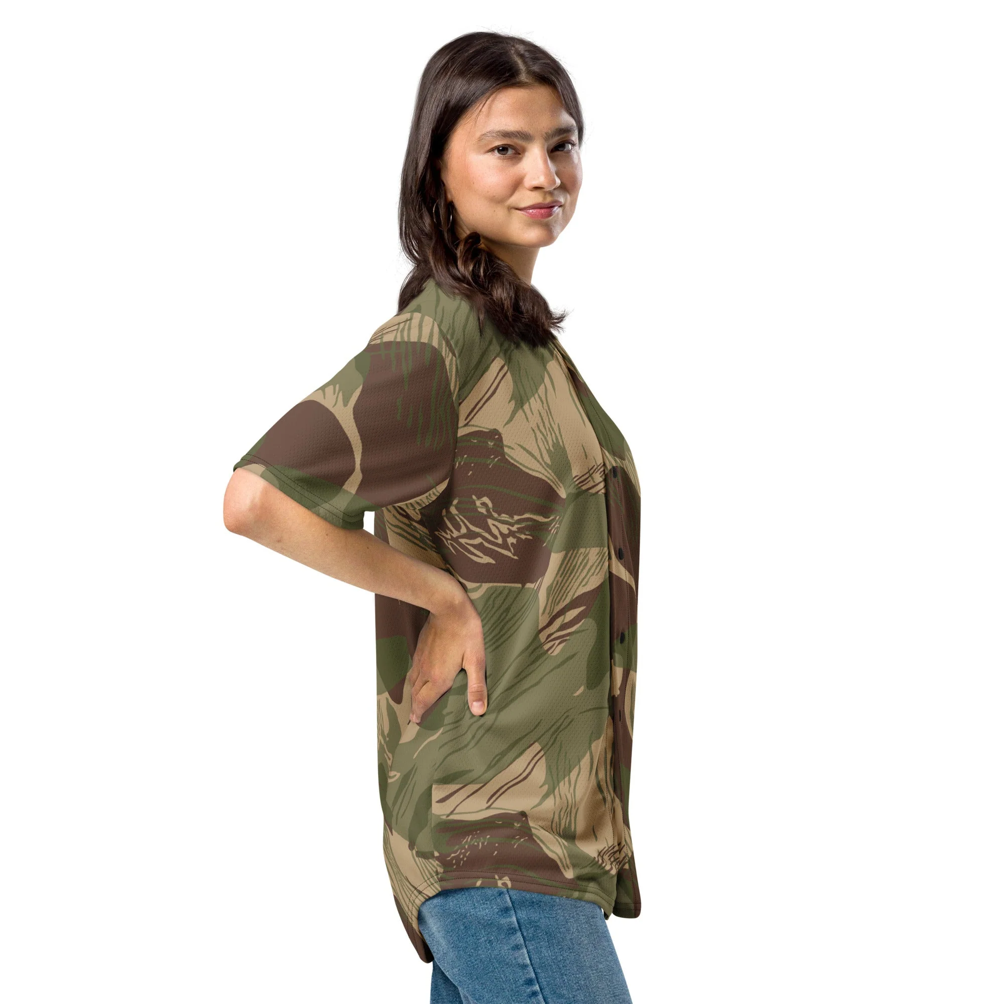 Rhodesian Brushstroke Multi-terrain CAMO Unisex Baseball Jersey - Image 2