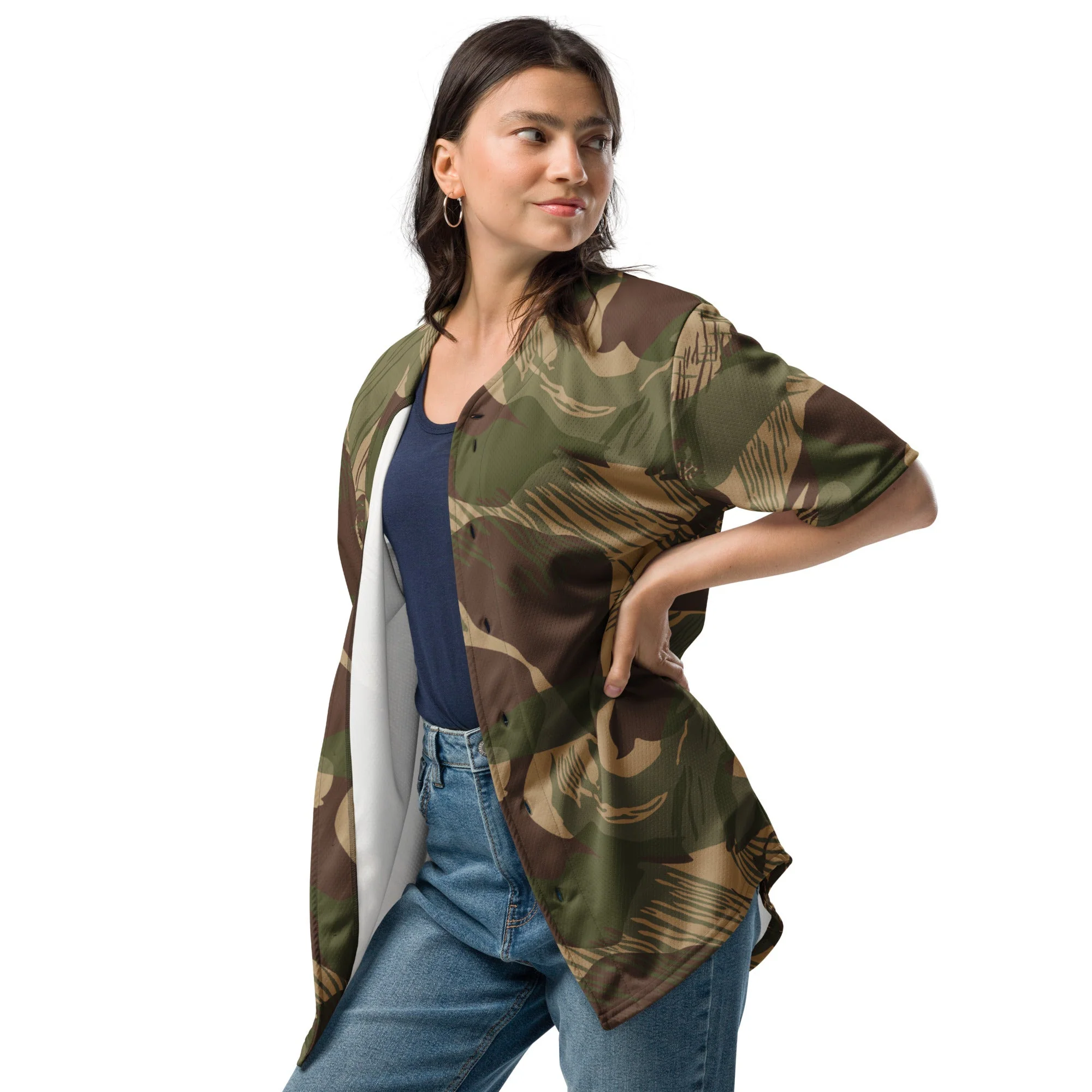 Rhodesian Brushstroke Multi-terrain CAMO Unisex Baseball Jersey - Image 3