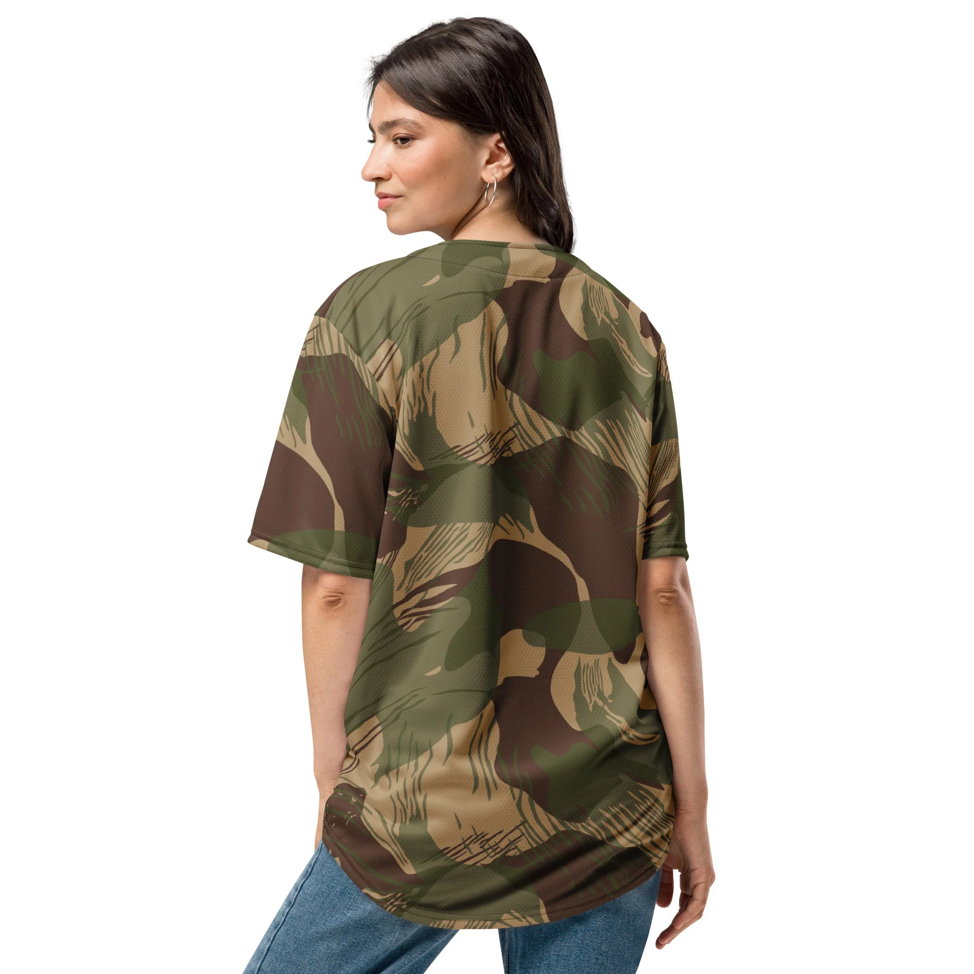Rhodesian Brushstroke Multi-terrain CAMO Unisex Baseball Jersey - Image 4