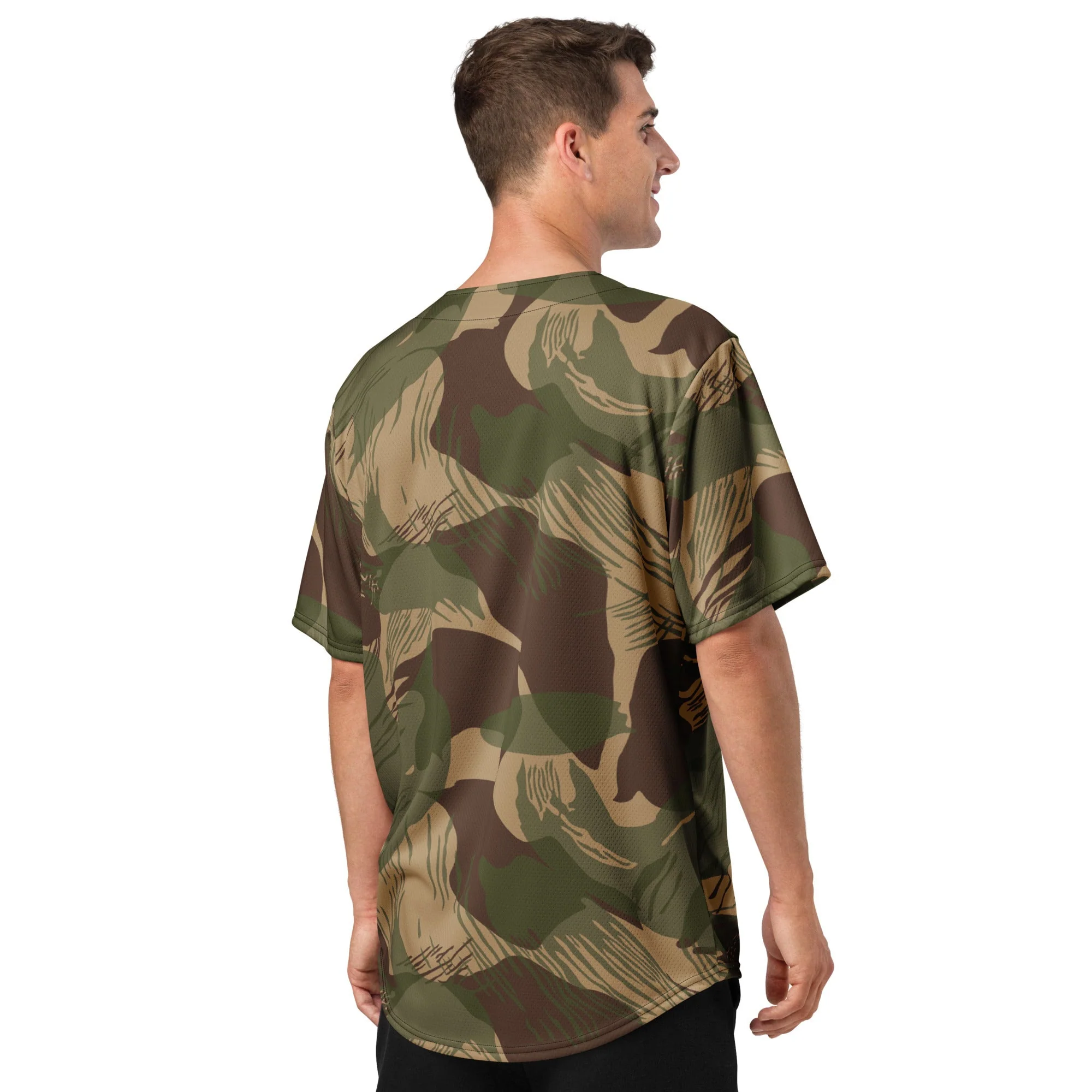 Rhodesian Brushstroke Multi-terrain CAMO Unisex Baseball Jersey - Image 8