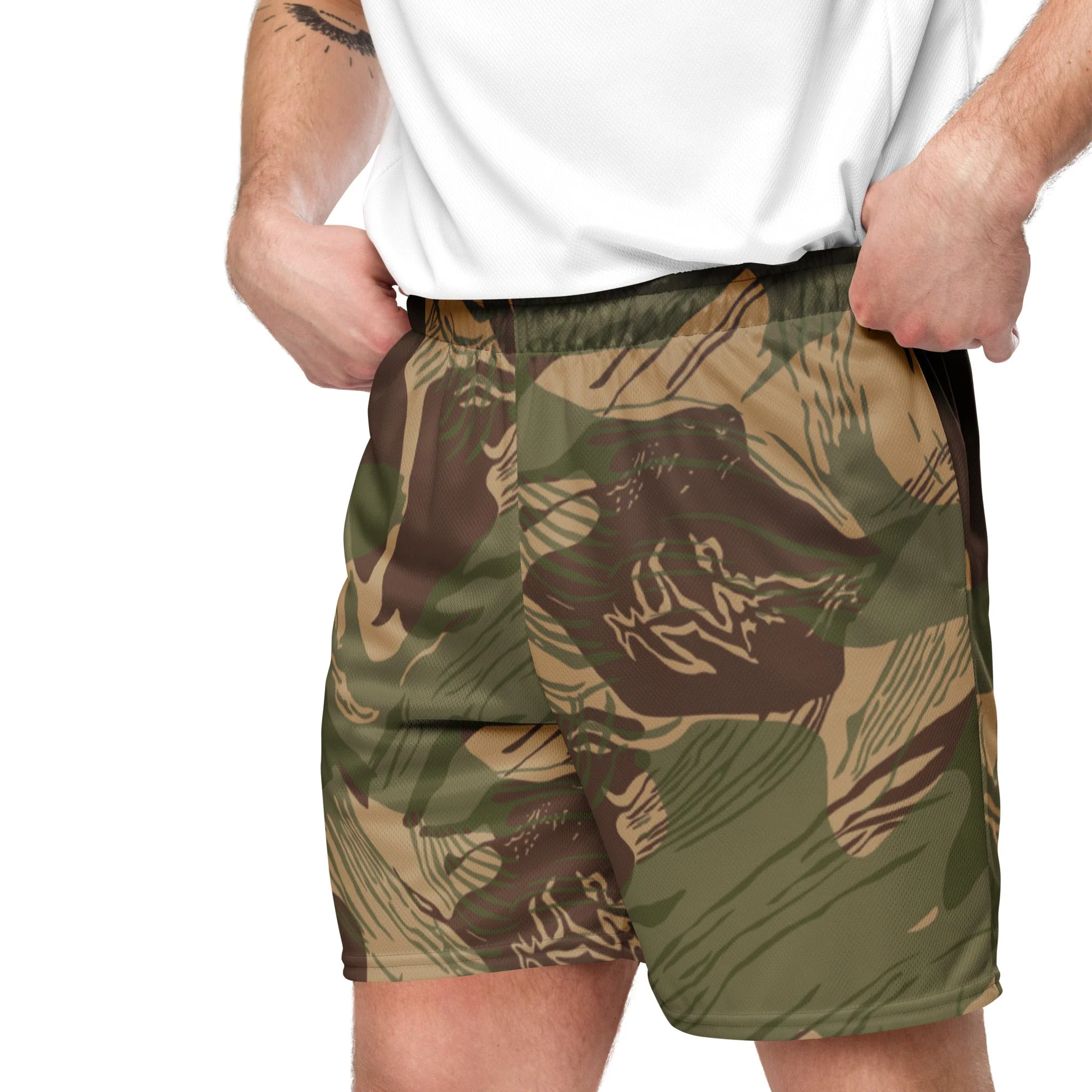 Rhodesian Brushstroke Multi-terrain CAMO Unisex Mesh Shorts - Image 2