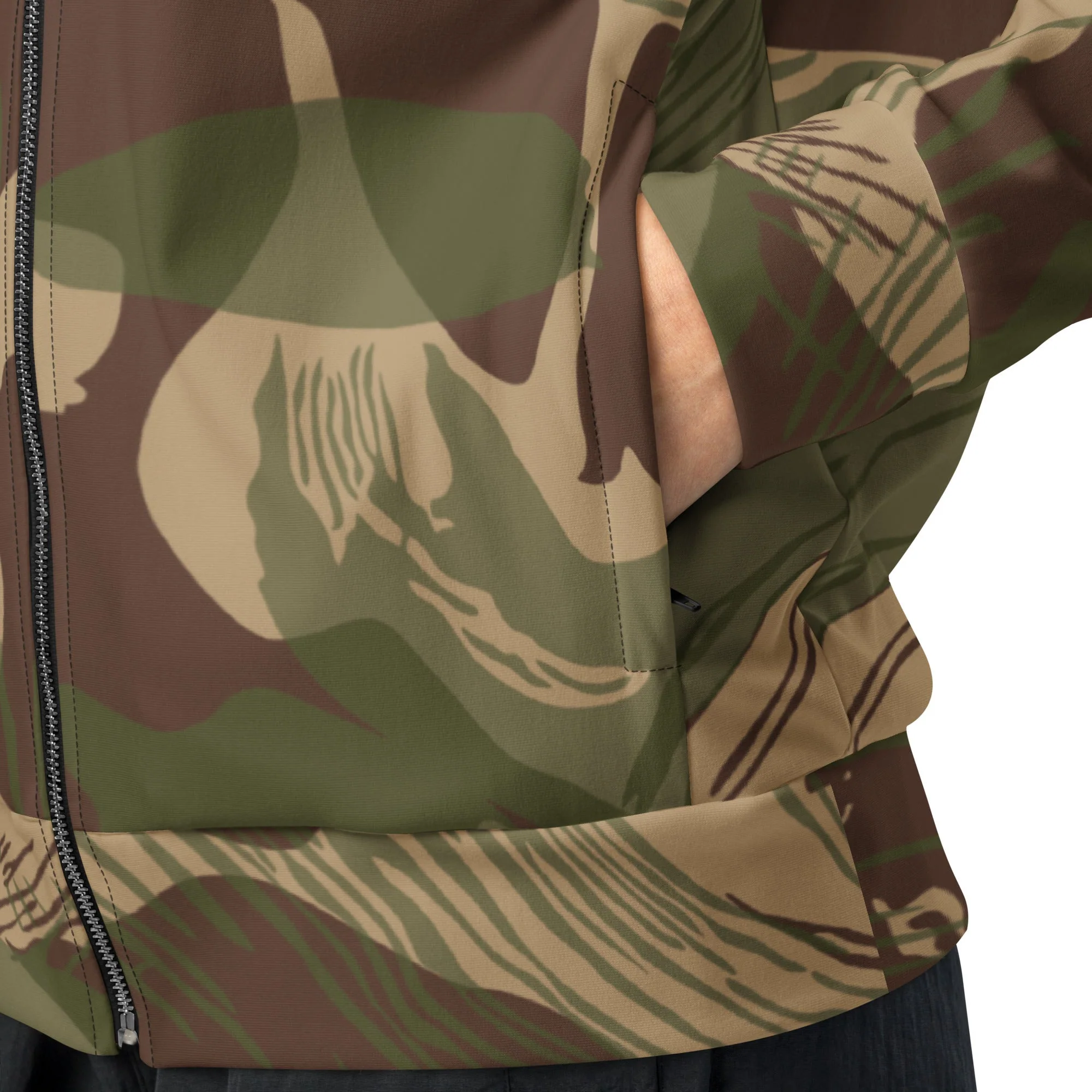 Rhodesian Brushstroke Multi-terrain CAMO Unisex Track Jacket - Image 9