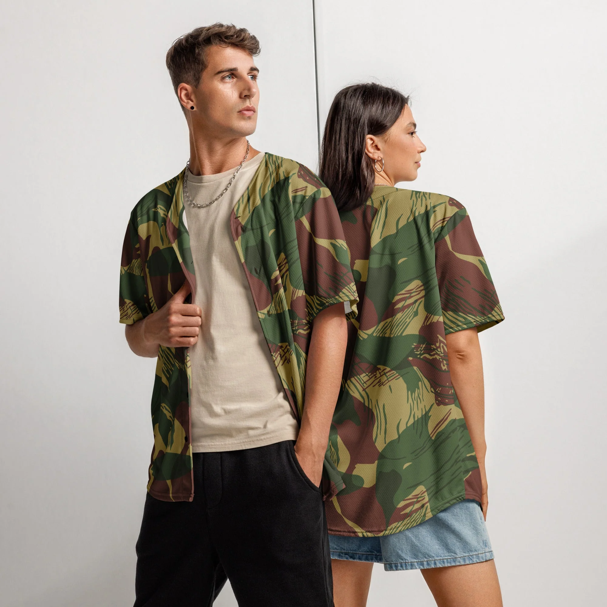 Rhodesian Brushstroke Sunburst CAMO Unisex Baseball Jersey