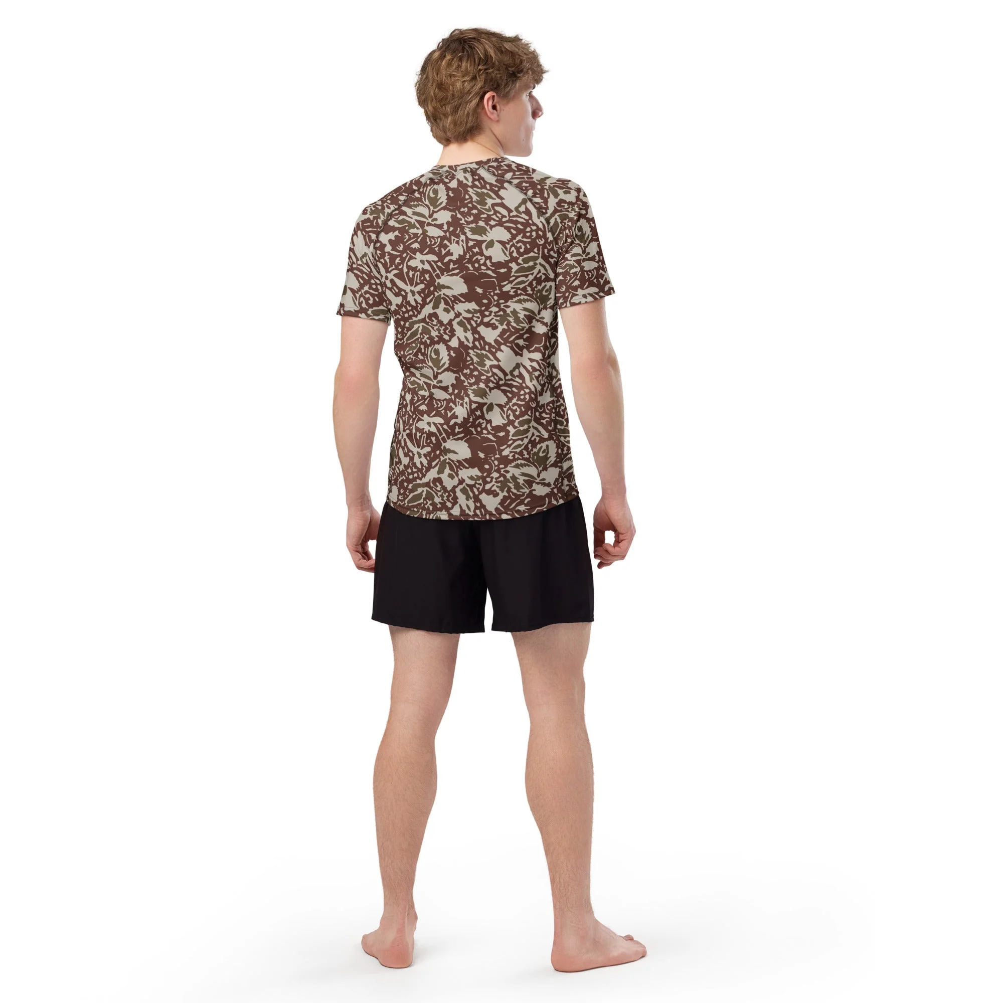 Romanian Soviet 1990 Leaf Autumn CAMO Mens Short-Sleeve Rash Guard - Image 9