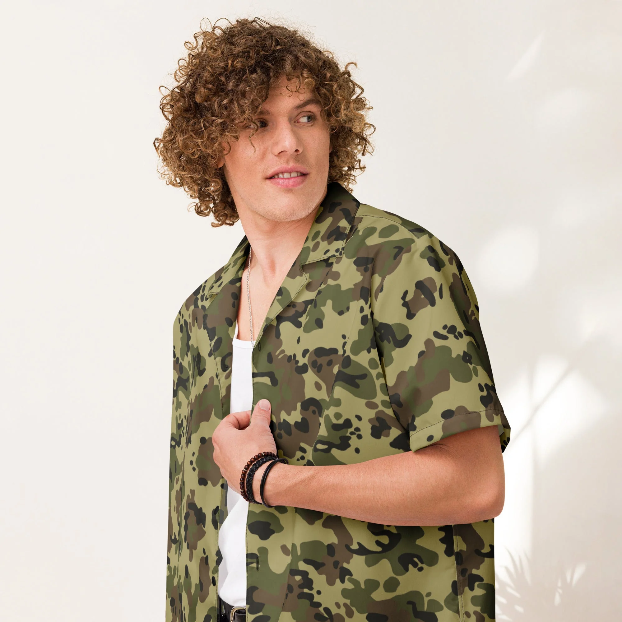 Romanian Flecktarn CAMO Unisex Short-Sleeve Button Shirt