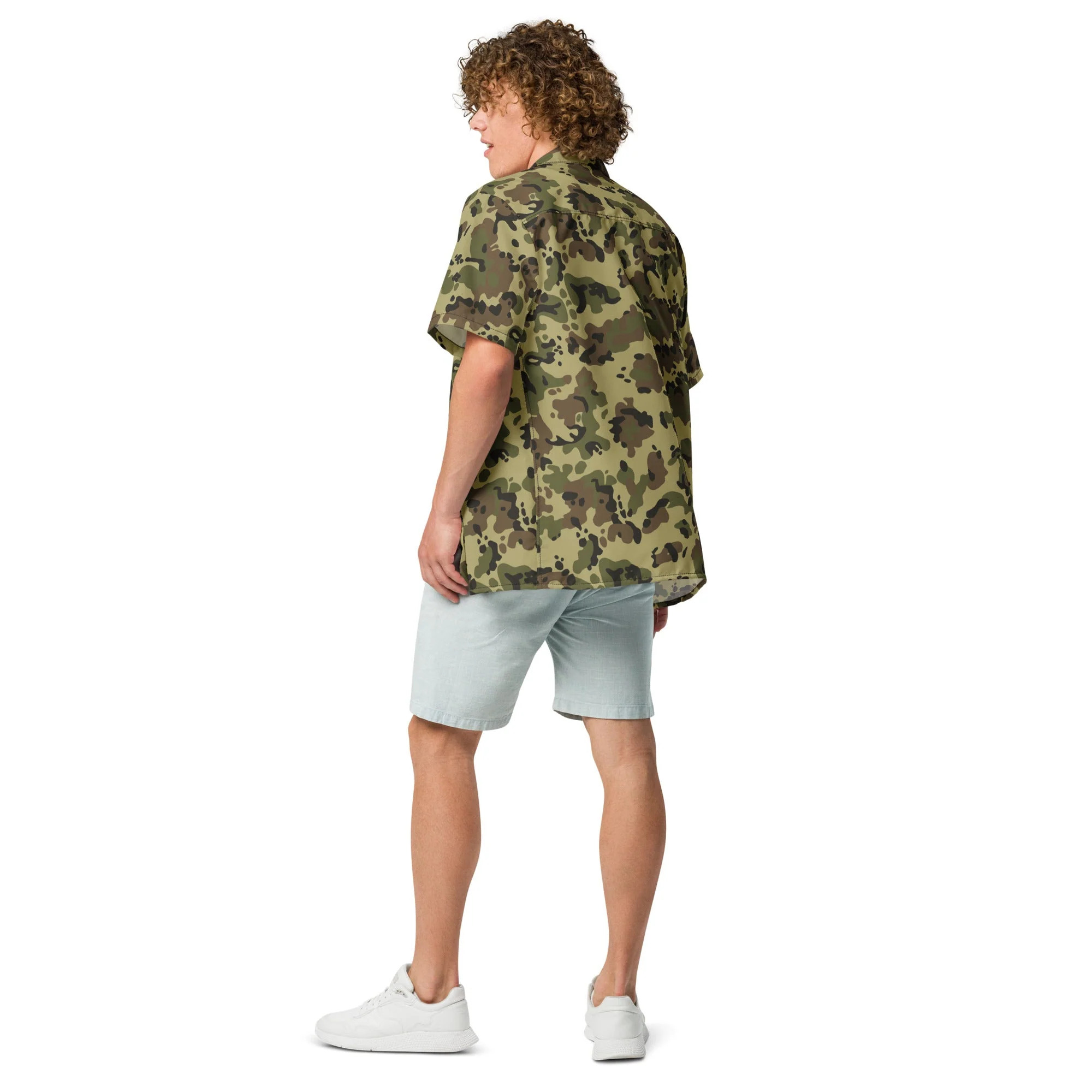 Romanian Flecktarn CAMO Unisex Short-Sleeve Button Shirt - Image 7