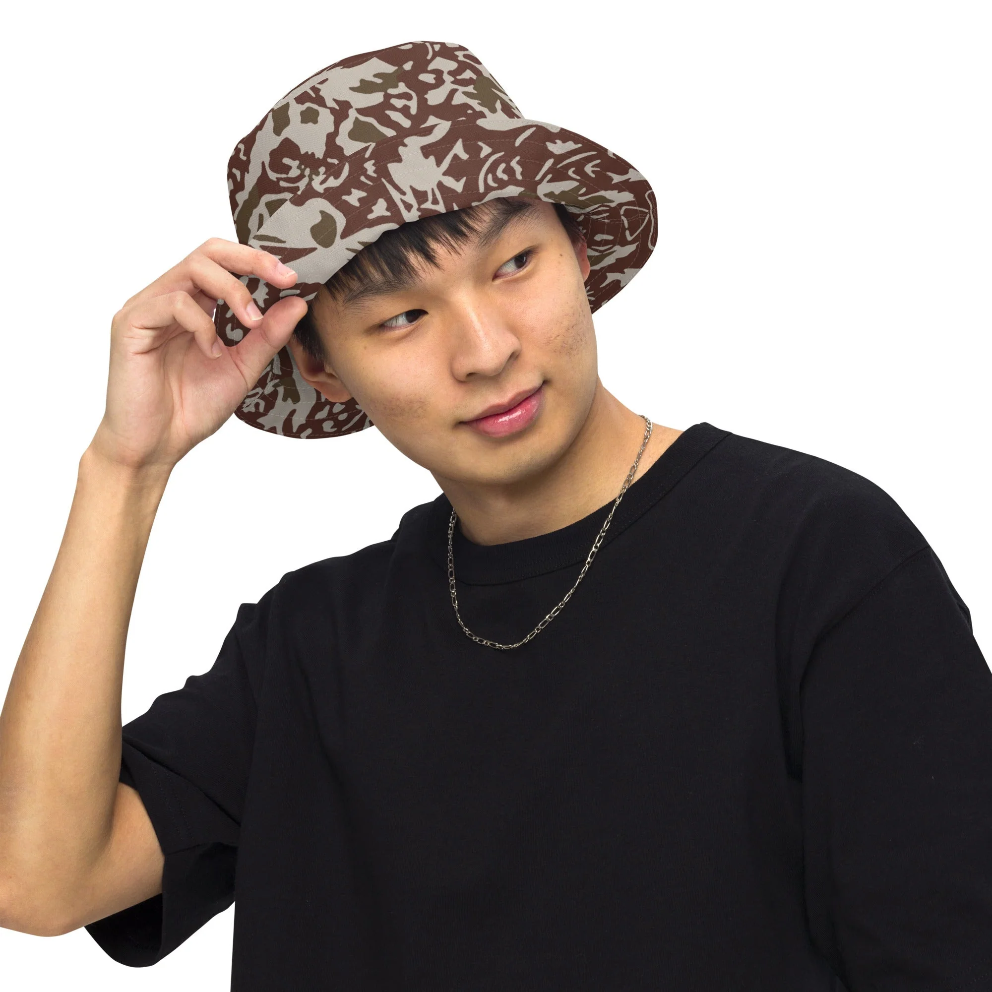 Romanian Soviet 1990 Leaf Autumn CAMO Reversible Bucket Hat - Image 2