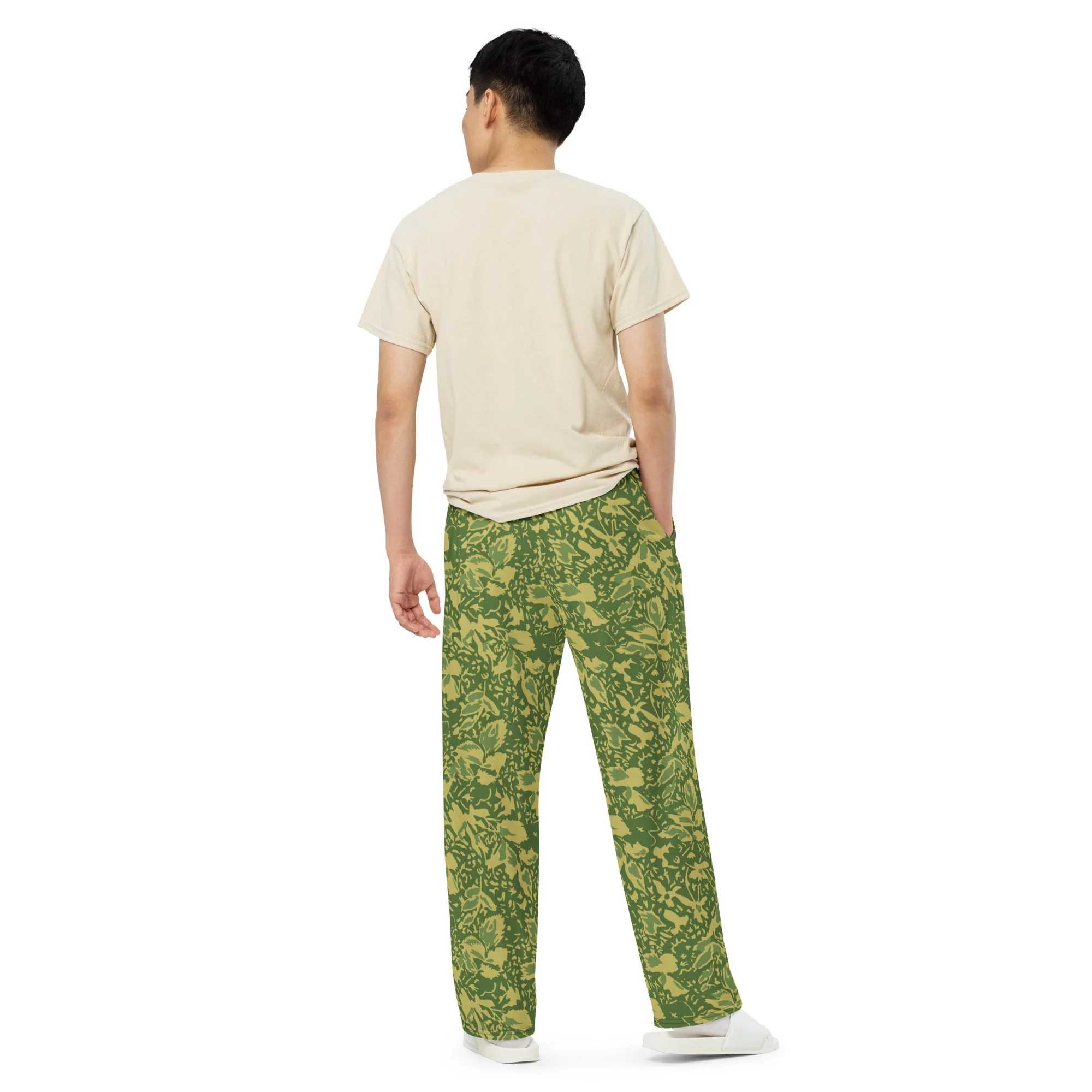 Romanian Soviet 1990 Leaf Spring CAMO Unisex Wide-Leg Leisure Pants - Image 3