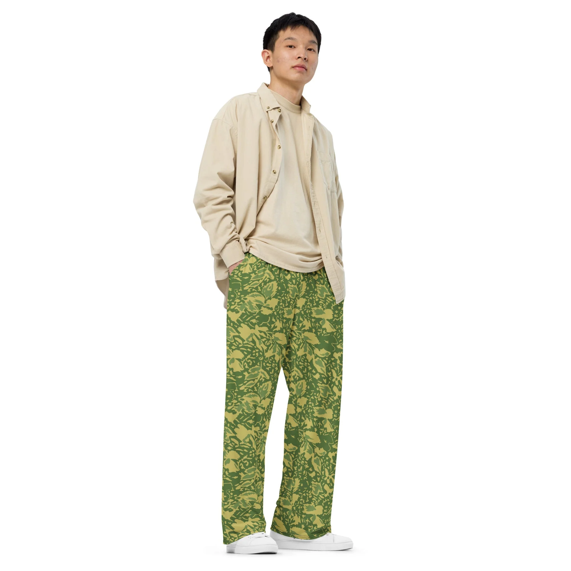 Romanian Soviet 1990 Leaf Spring CAMO Unisex Wide-Leg Leisure Pants - Image 8