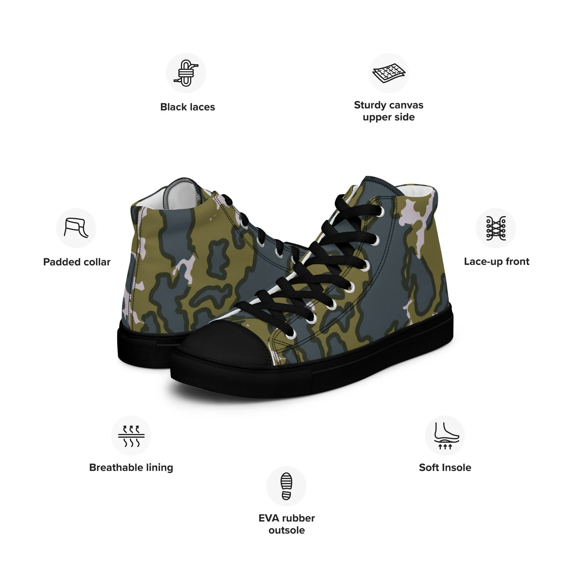 Russian Barvikha Tundra CAMO Mens High-Top Canvas Shoes - Image 2