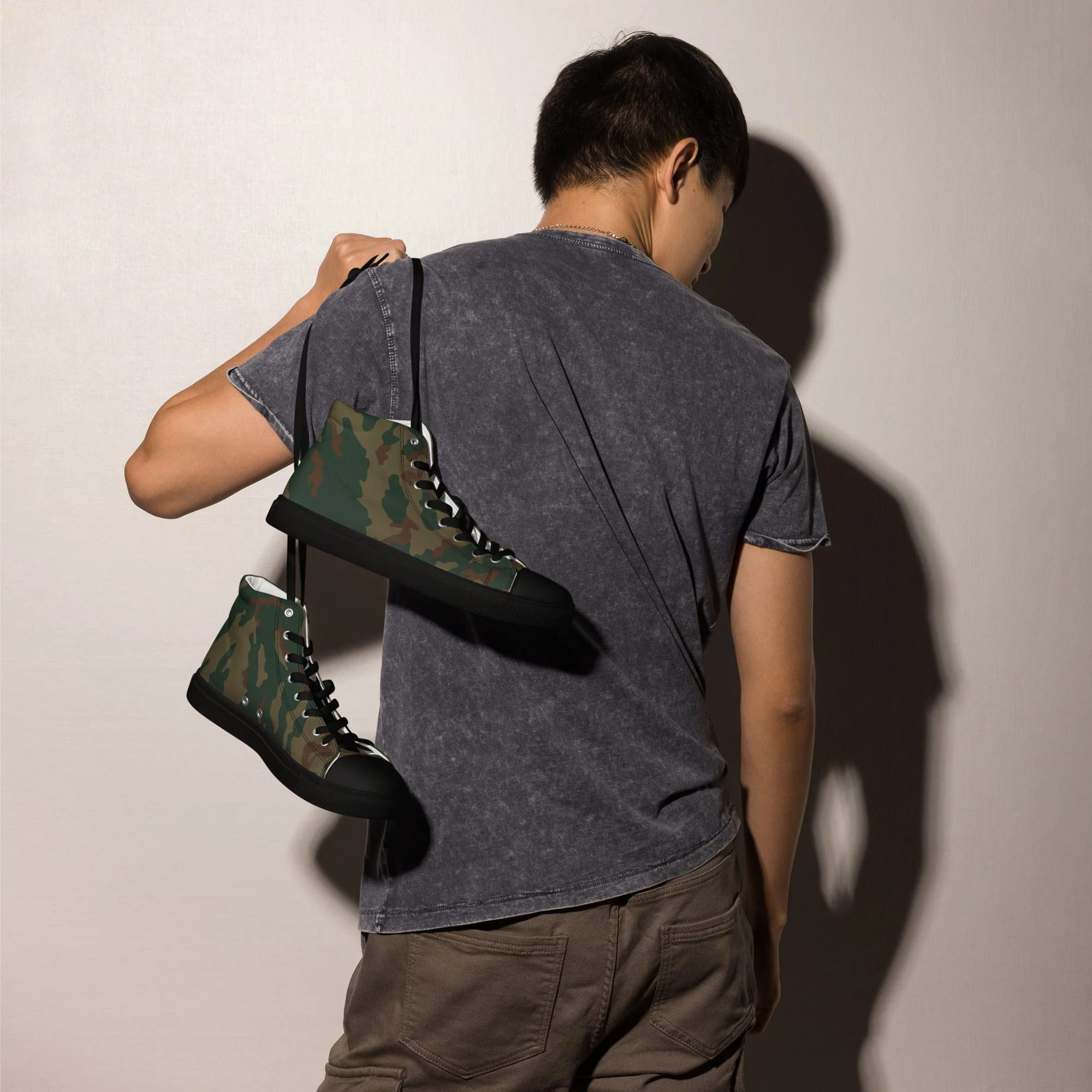 Russian Barvikha Mountain CAMO Mens High-Top Canvas Shoes - Image 7