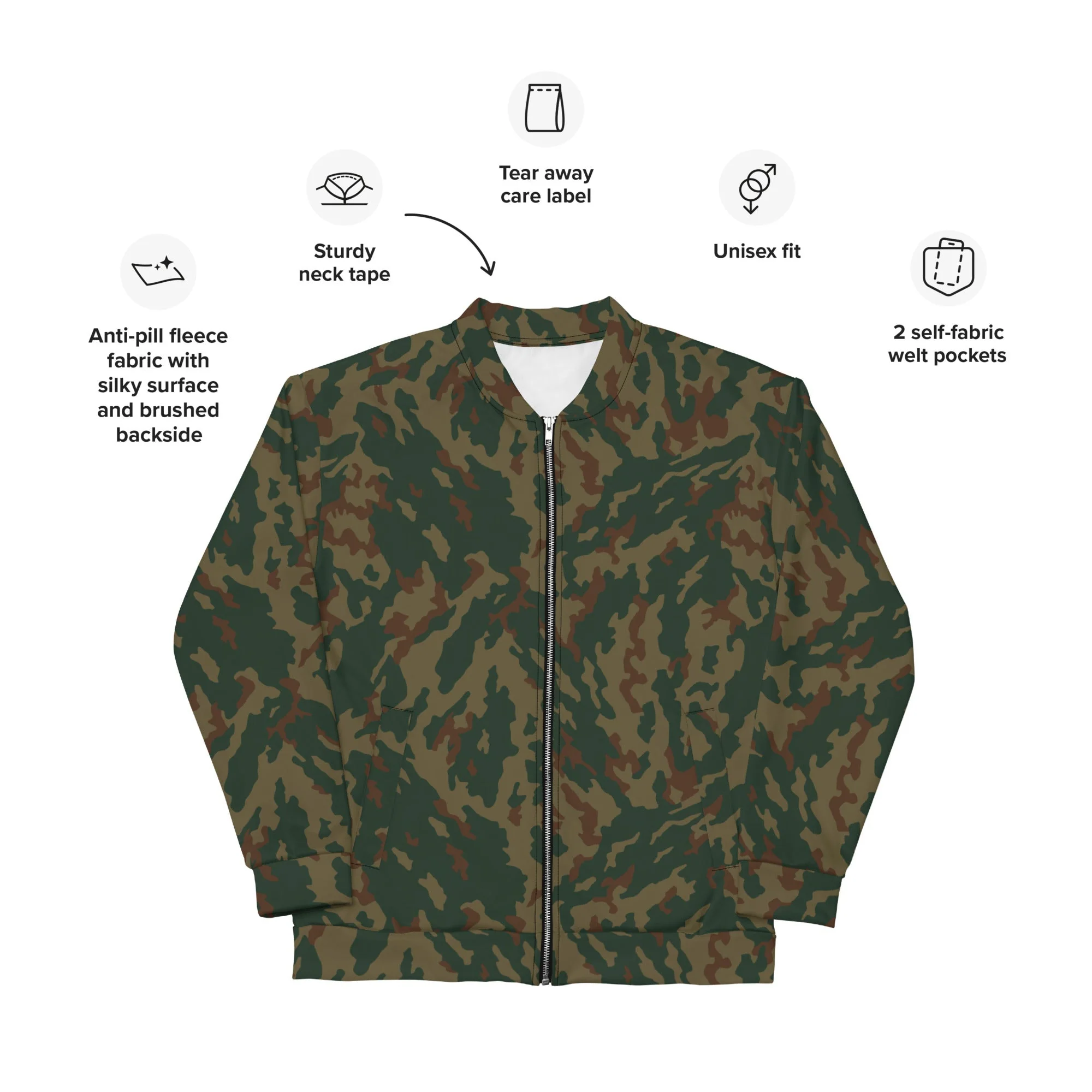 Russian Barvikha Mountain CAMO Unisex Bomber Jacket - Image 4